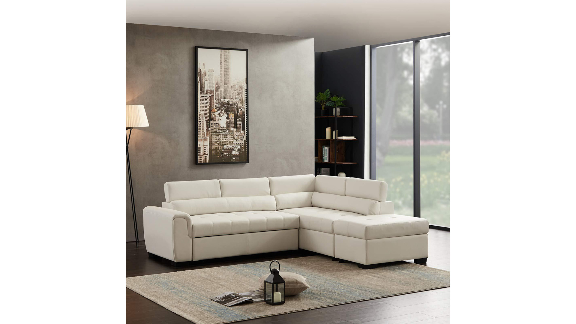 L Shaped Reversible Sectional Sofa 3D model_3