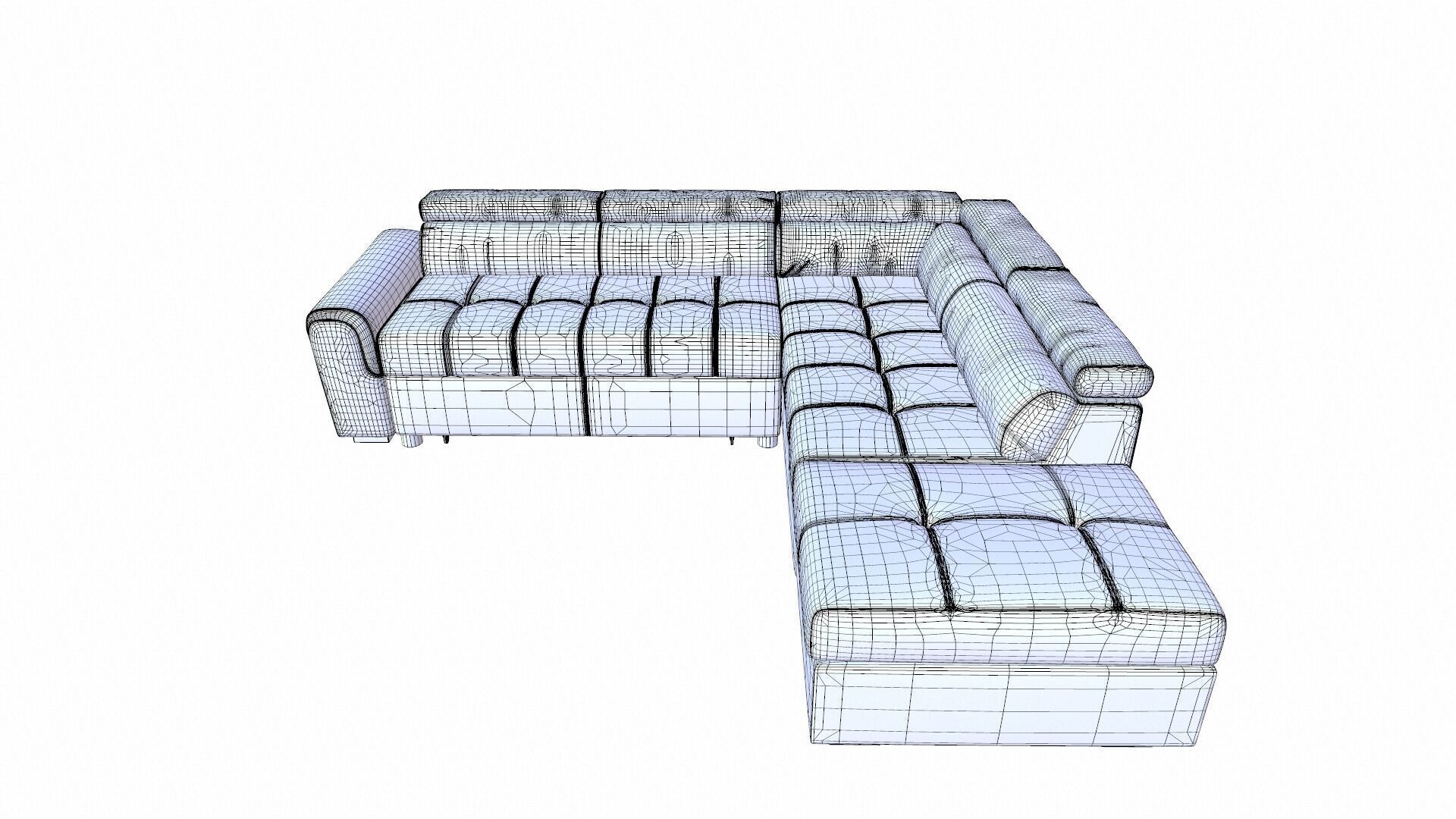 L Shaped Reversible Sectional Sofa 3D model_5