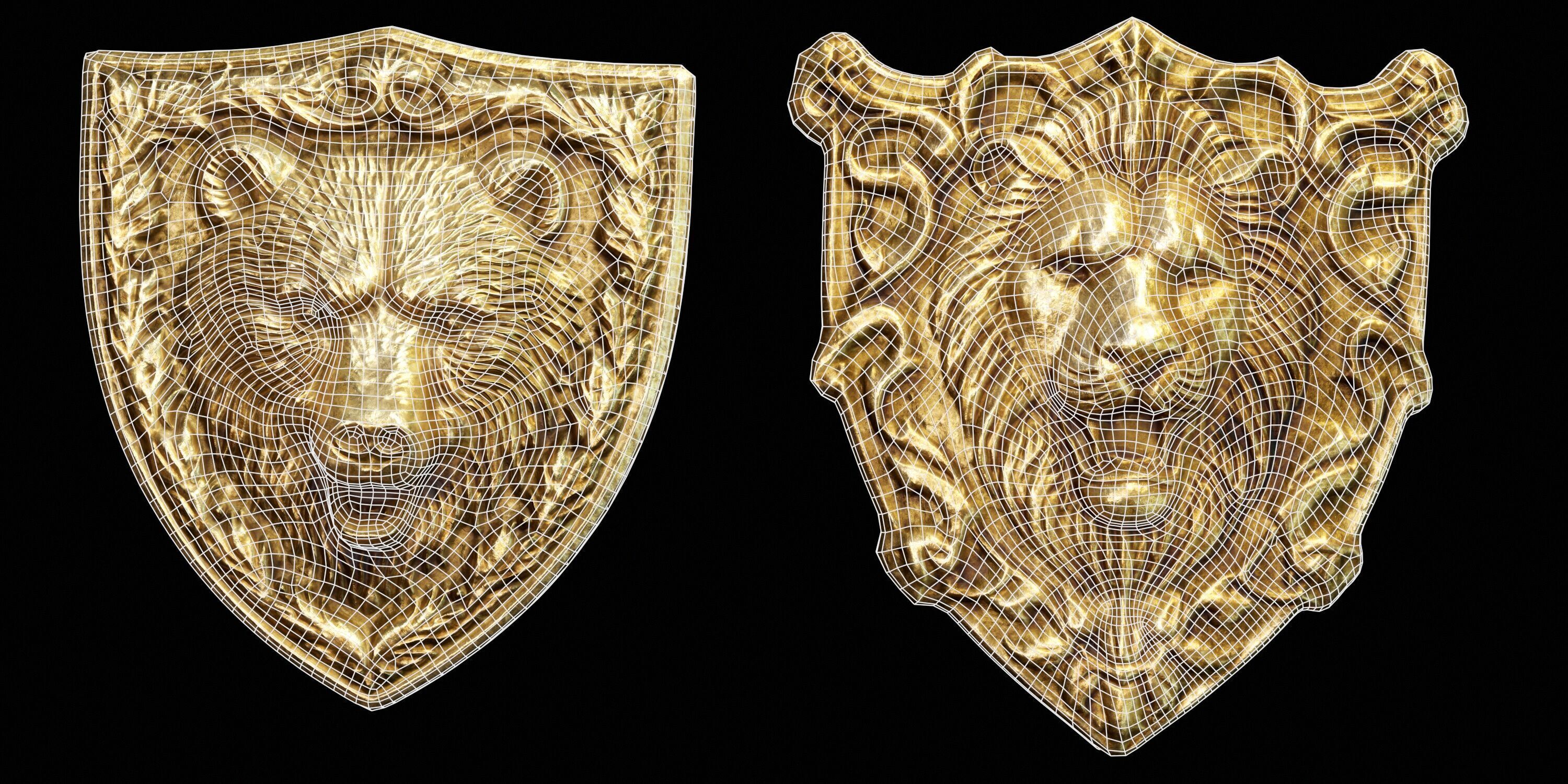 Heraldic Emblem Set PBR Low-poly 3D model_8