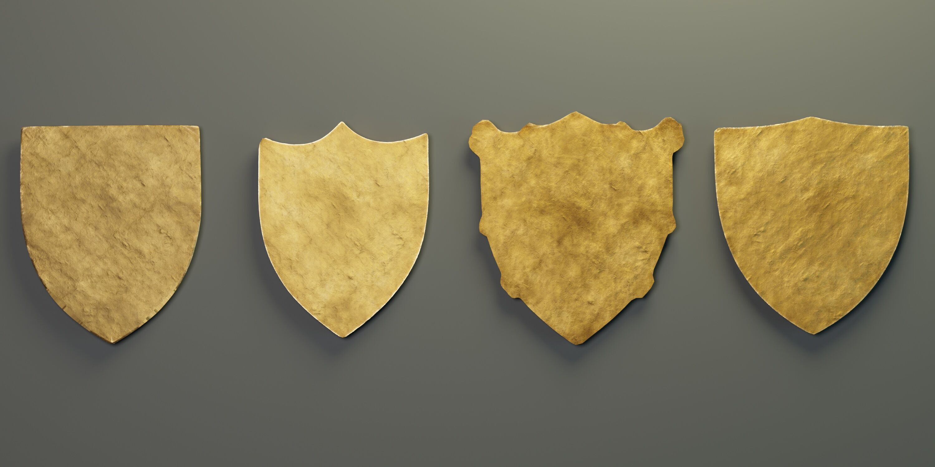 Heraldic Emblem Set PBR Low-poly 3D model_7