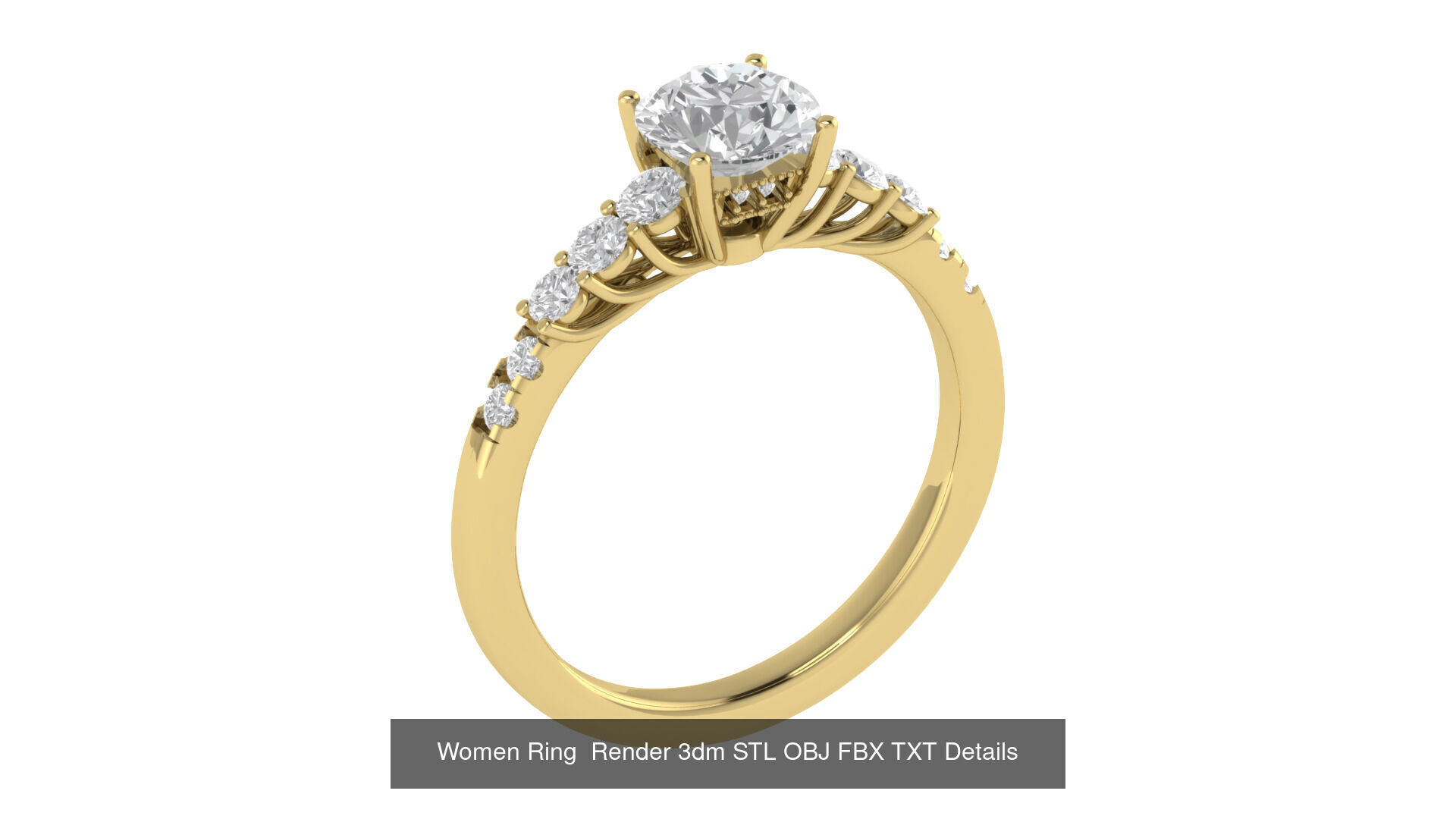 98 Women Ring Render 3dm STL OBJ FBX Details Collection _80