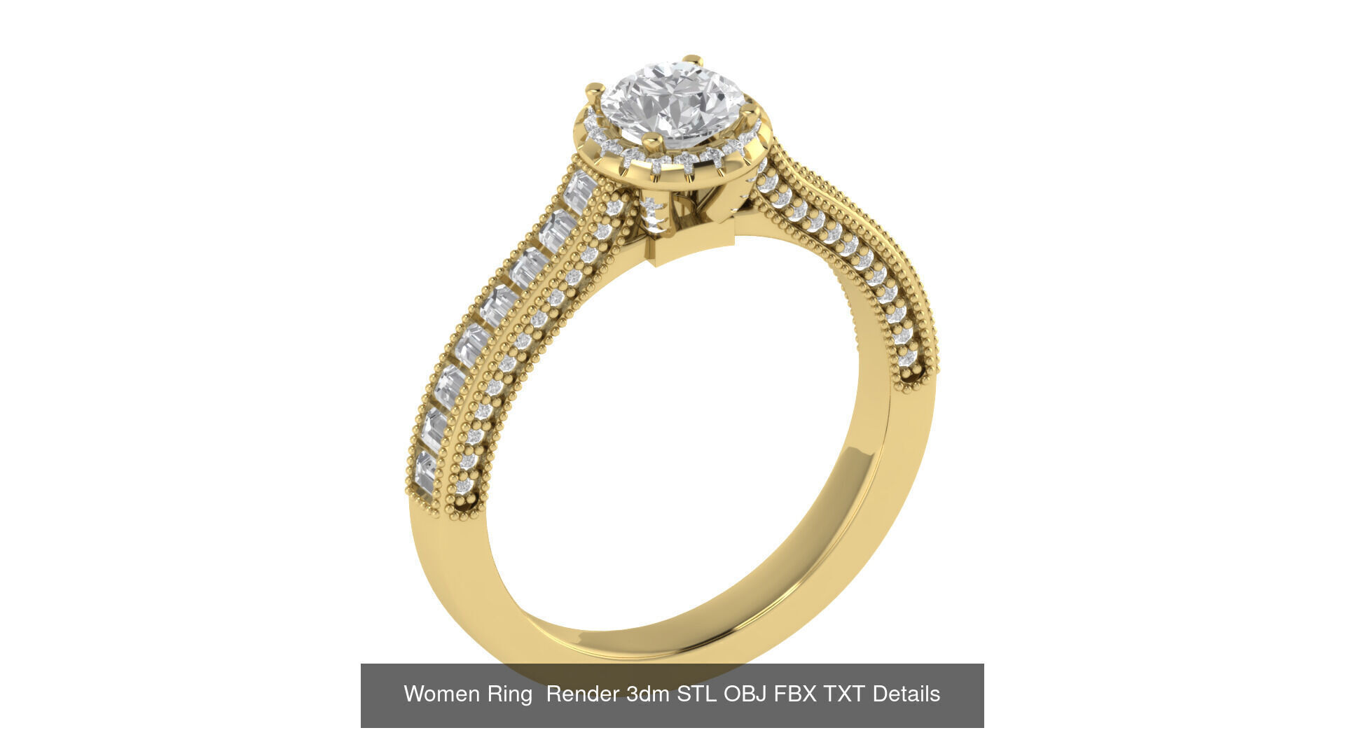 98 Women Ring Render 3dm STL OBJ FBX Details Collection _66