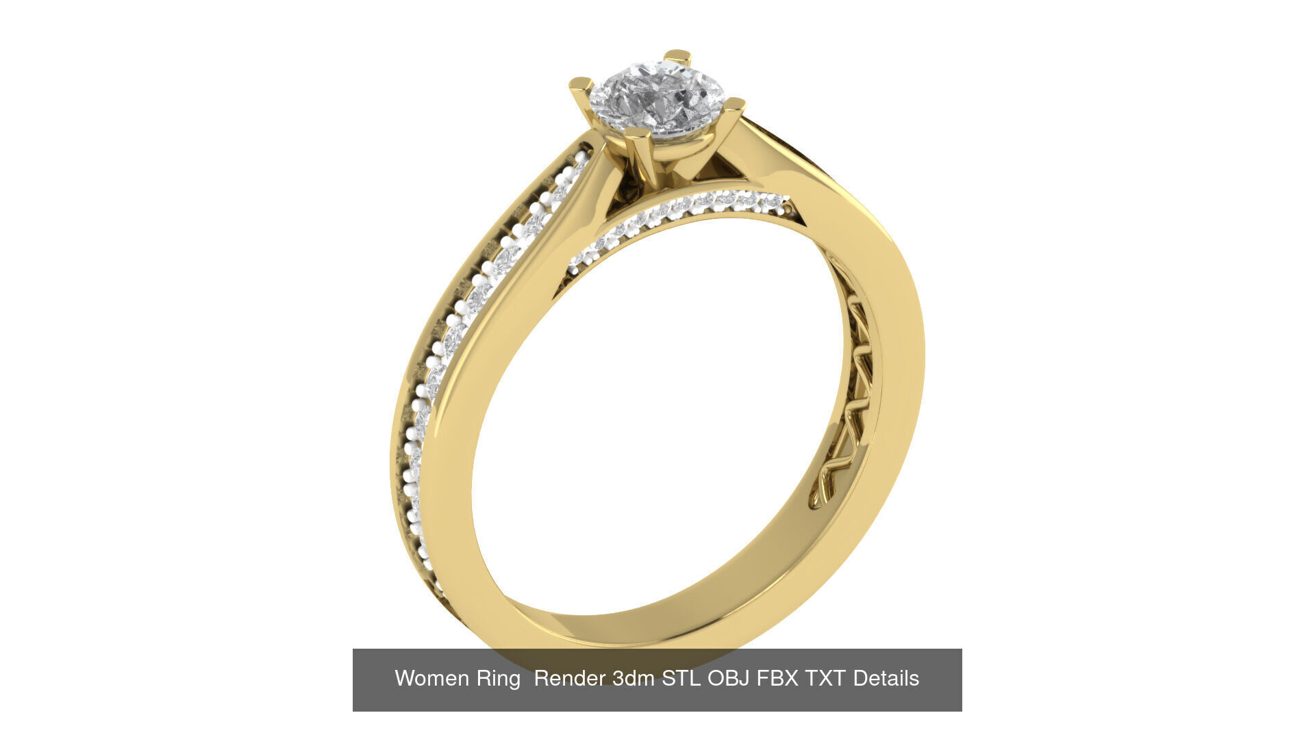 98 Women Ring Render 3dm STL OBJ FBX Details Collection _83