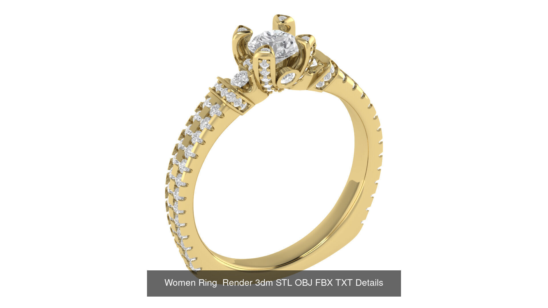 98 Women Ring Render 3dm STL OBJ FBX Details Collection _78