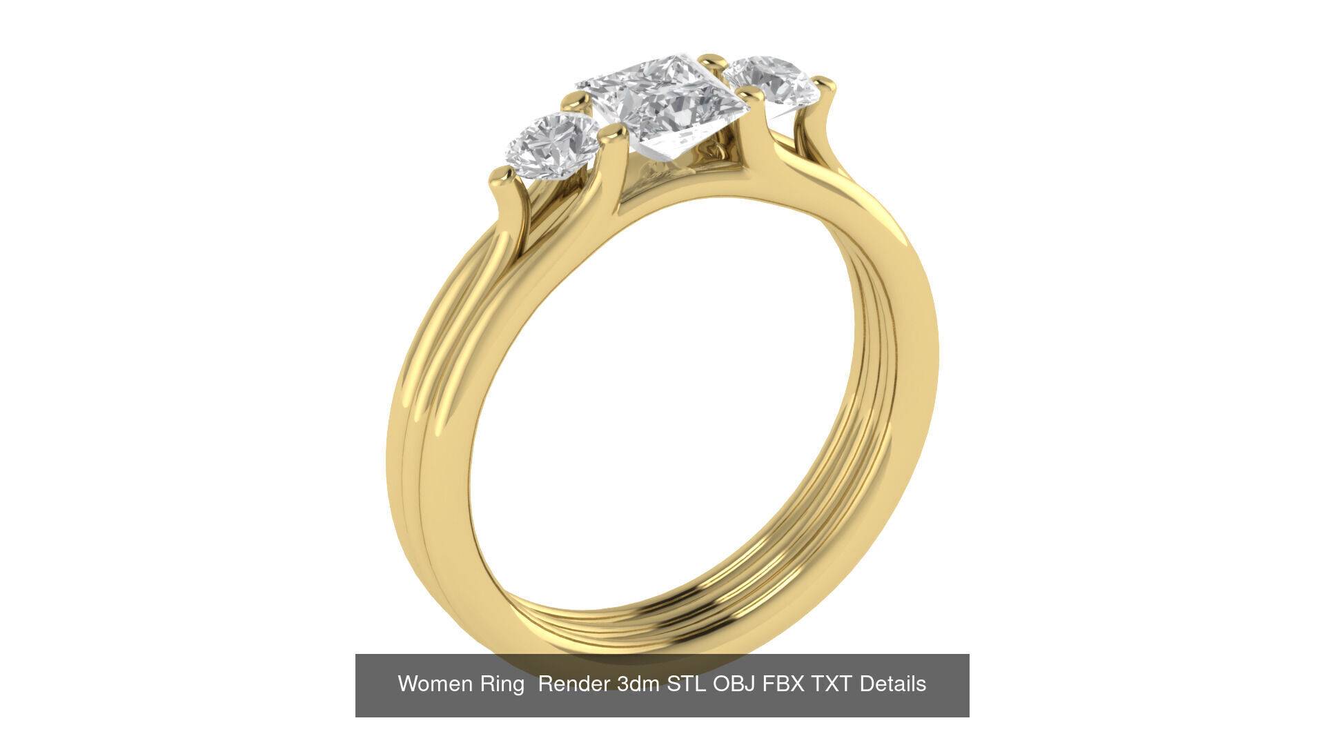 98 Women Ring Render 3dm STL OBJ FBX Details Collection _15