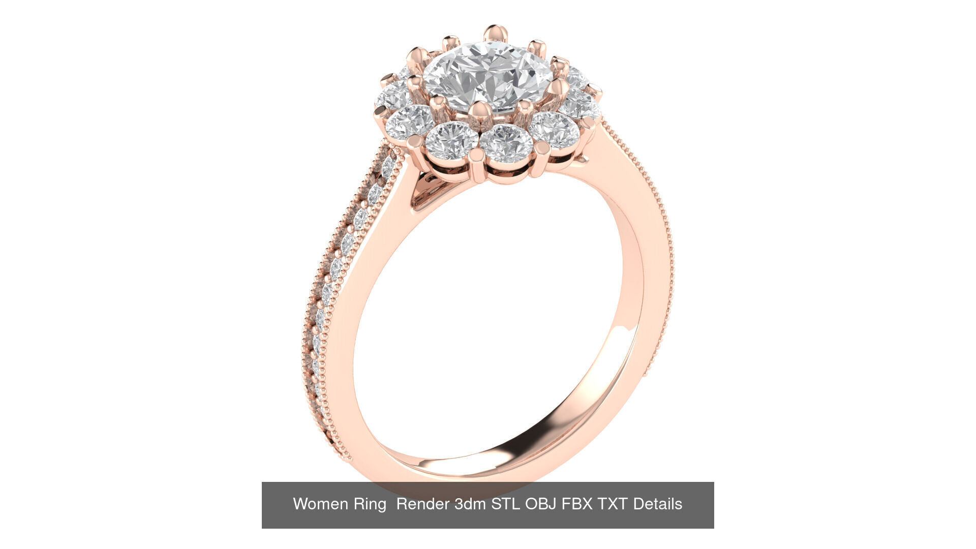 98 Women Ring Render 3dm STL OBJ FBX Details Collection _64
