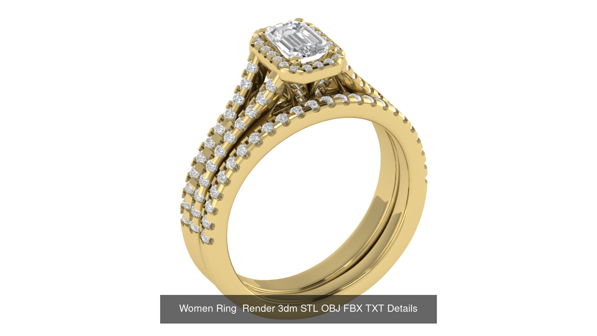98 Women Ring Render 3dm STL OBJ FBX Details Collection _109