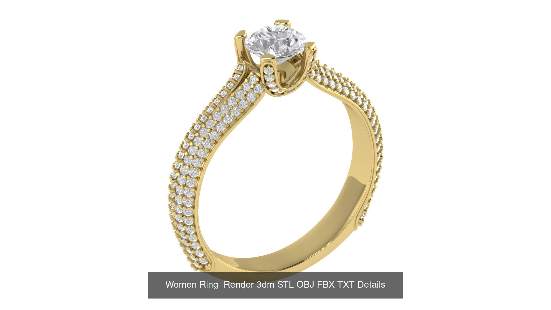 98 Women Ring Render 3dm STL OBJ FBX Details Collection _85
