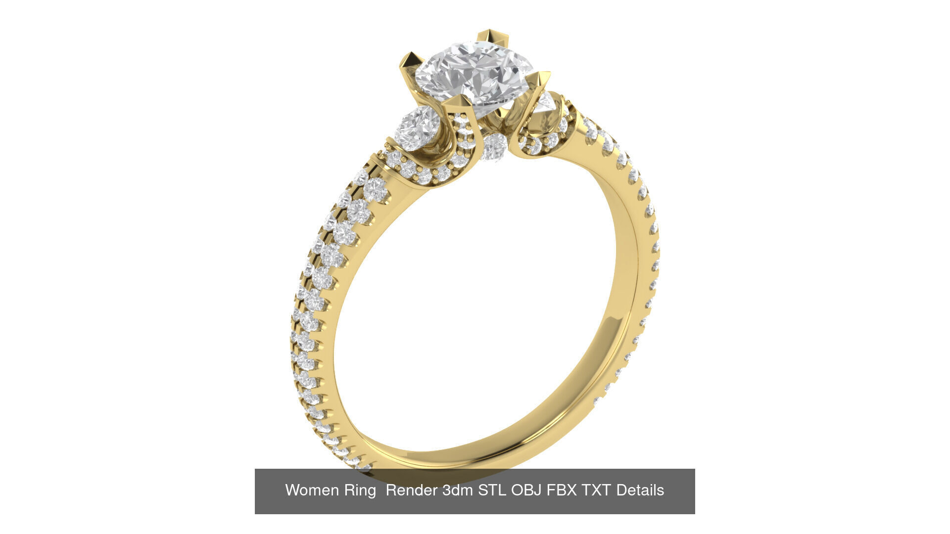 98 Women Ring Render 3dm STL OBJ FBX Details Collection _26
