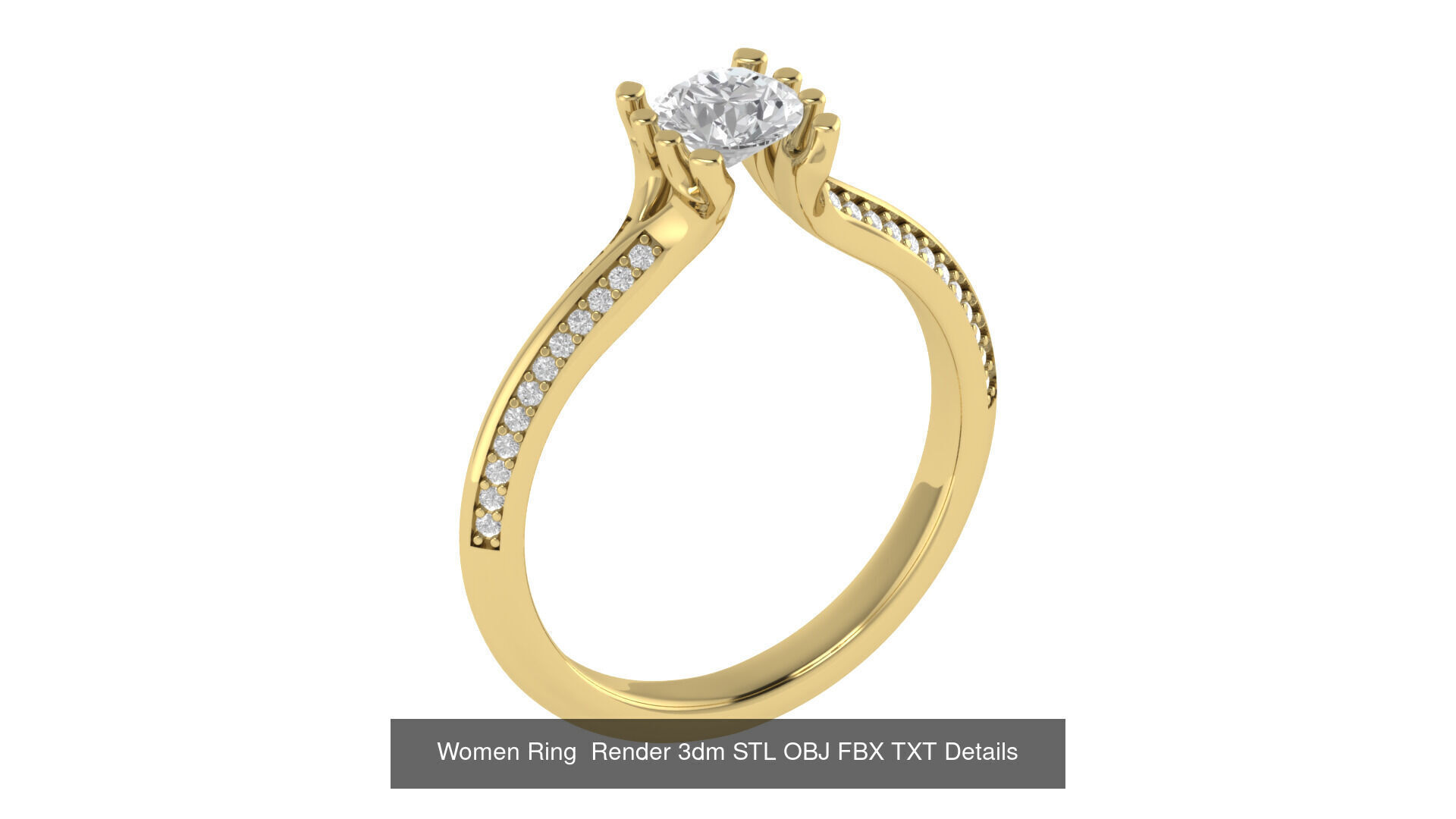 98 Women Ring Render 3dm STL OBJ FBX Details Collection _91