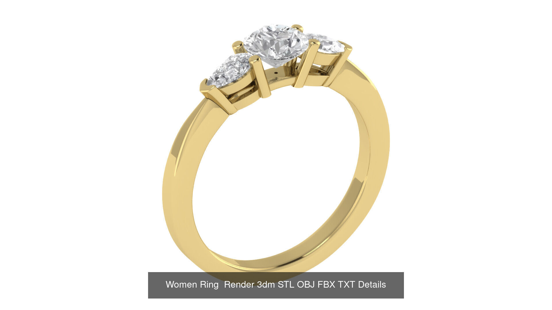 98 Women Ring Render 3dm STL OBJ FBX Details Collection _17