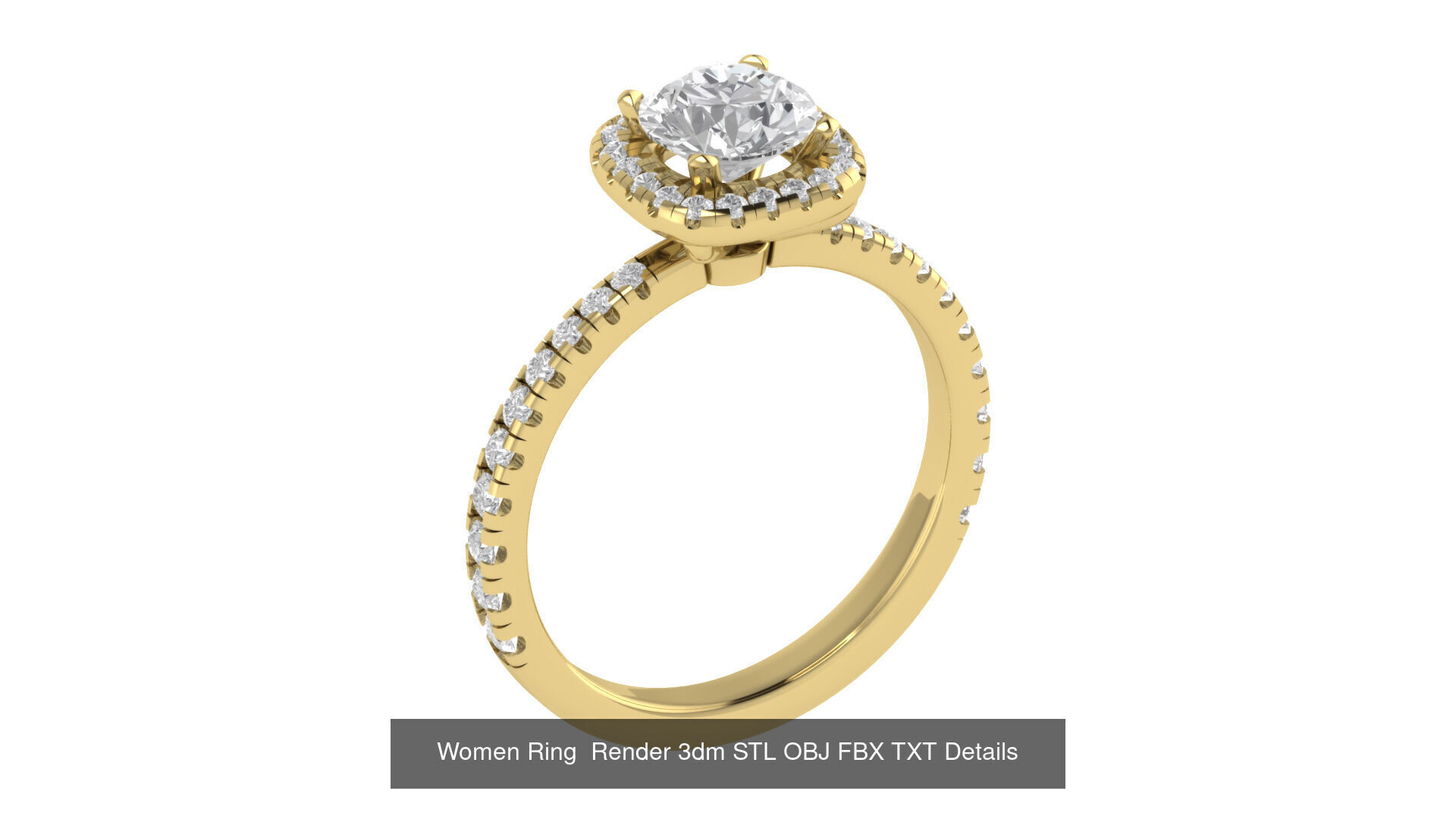 98 Women Ring Render 3dm STL OBJ FBX Details Collection _63