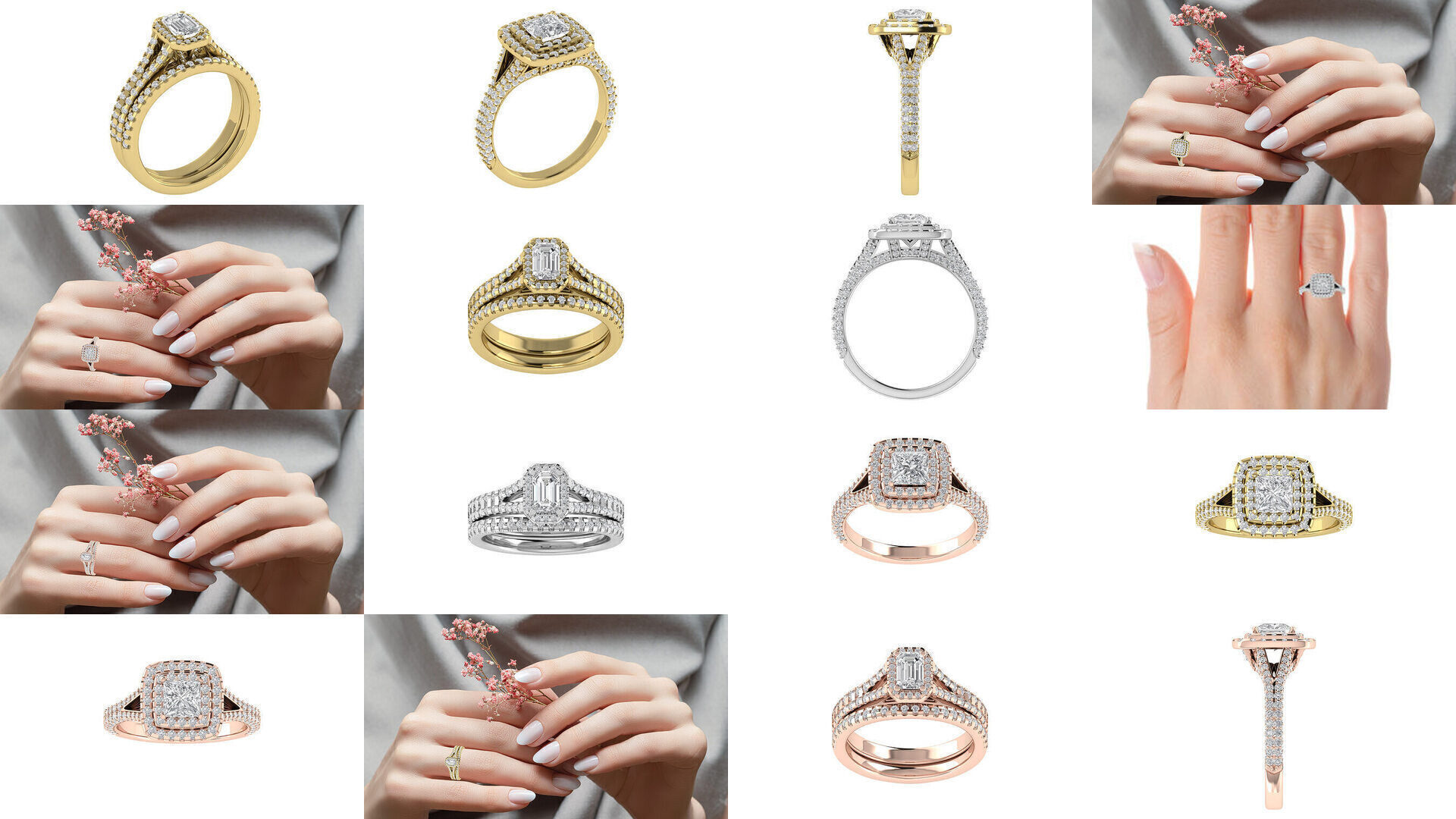 98 Women Ring Render 3dm STL OBJ FBX Details Collection _11