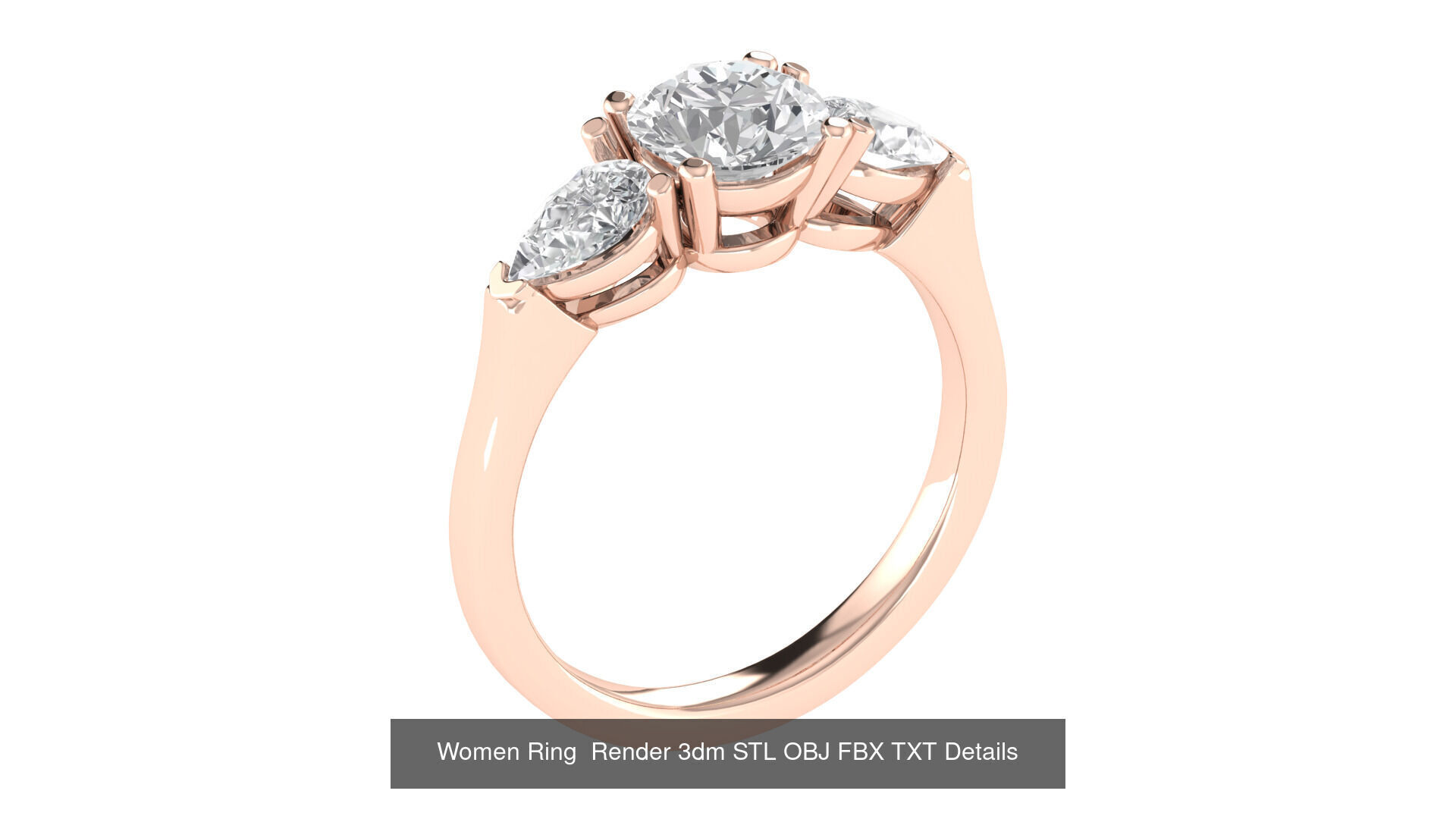 98 Women Ring Render 3dm STL OBJ FBX Details Collection _24
