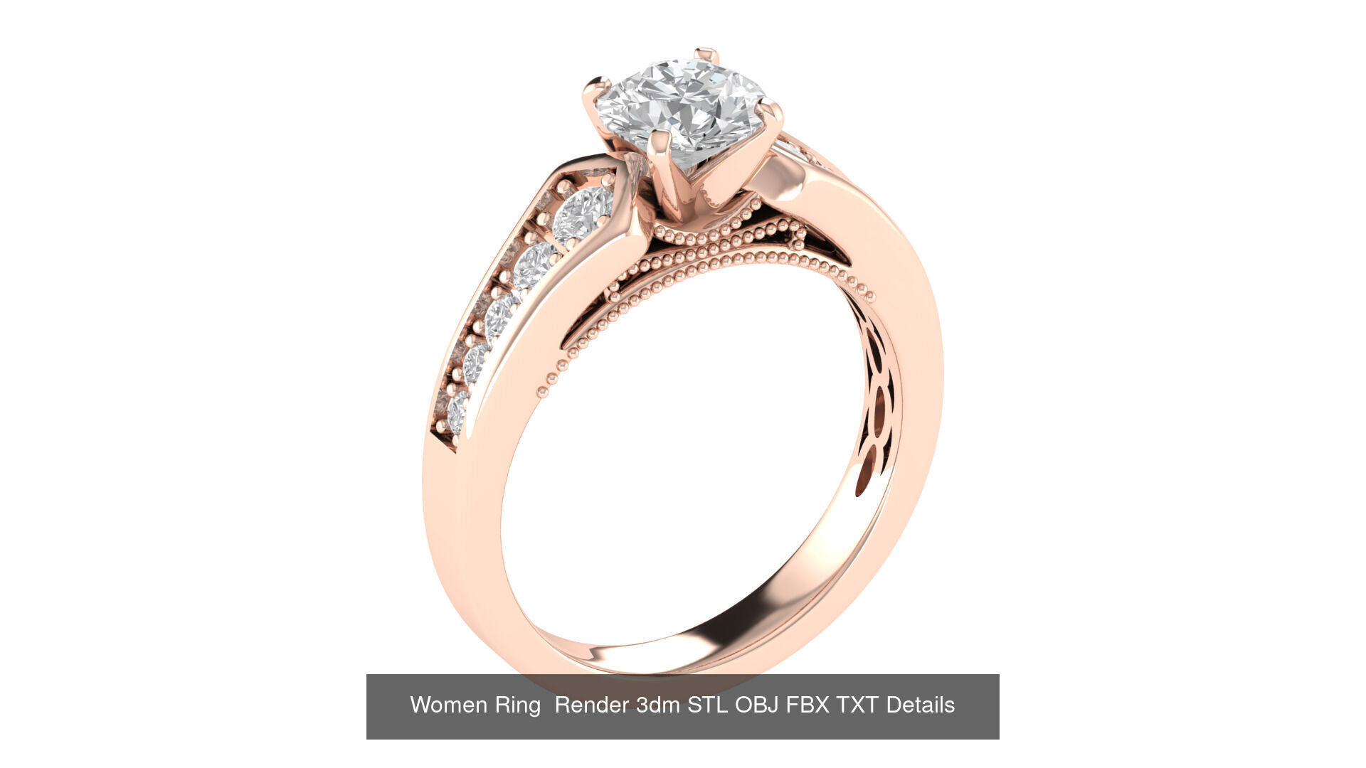 98 Women Ring Render 3dm STL OBJ FBX Details Collection _43