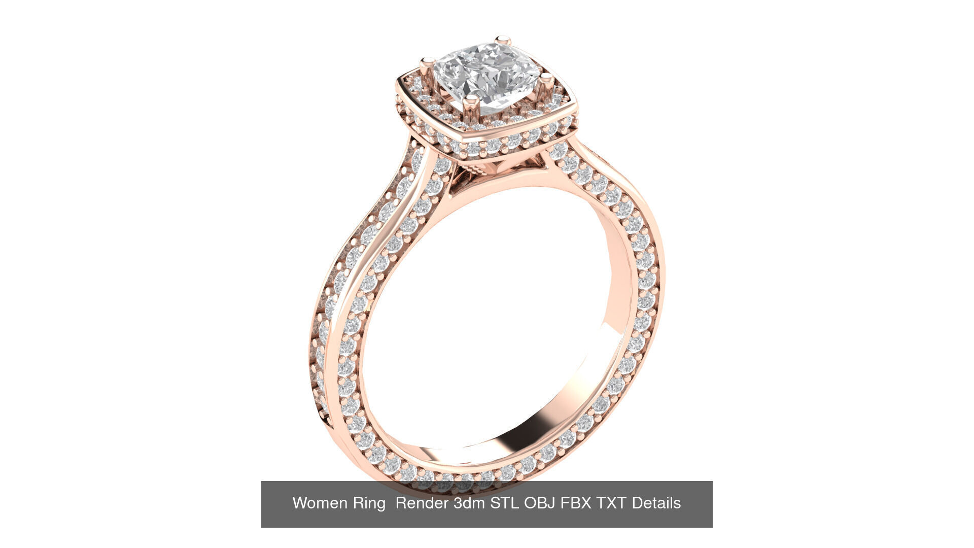 98 Women Ring Render 3dm STL OBJ FBX Details Collection _58