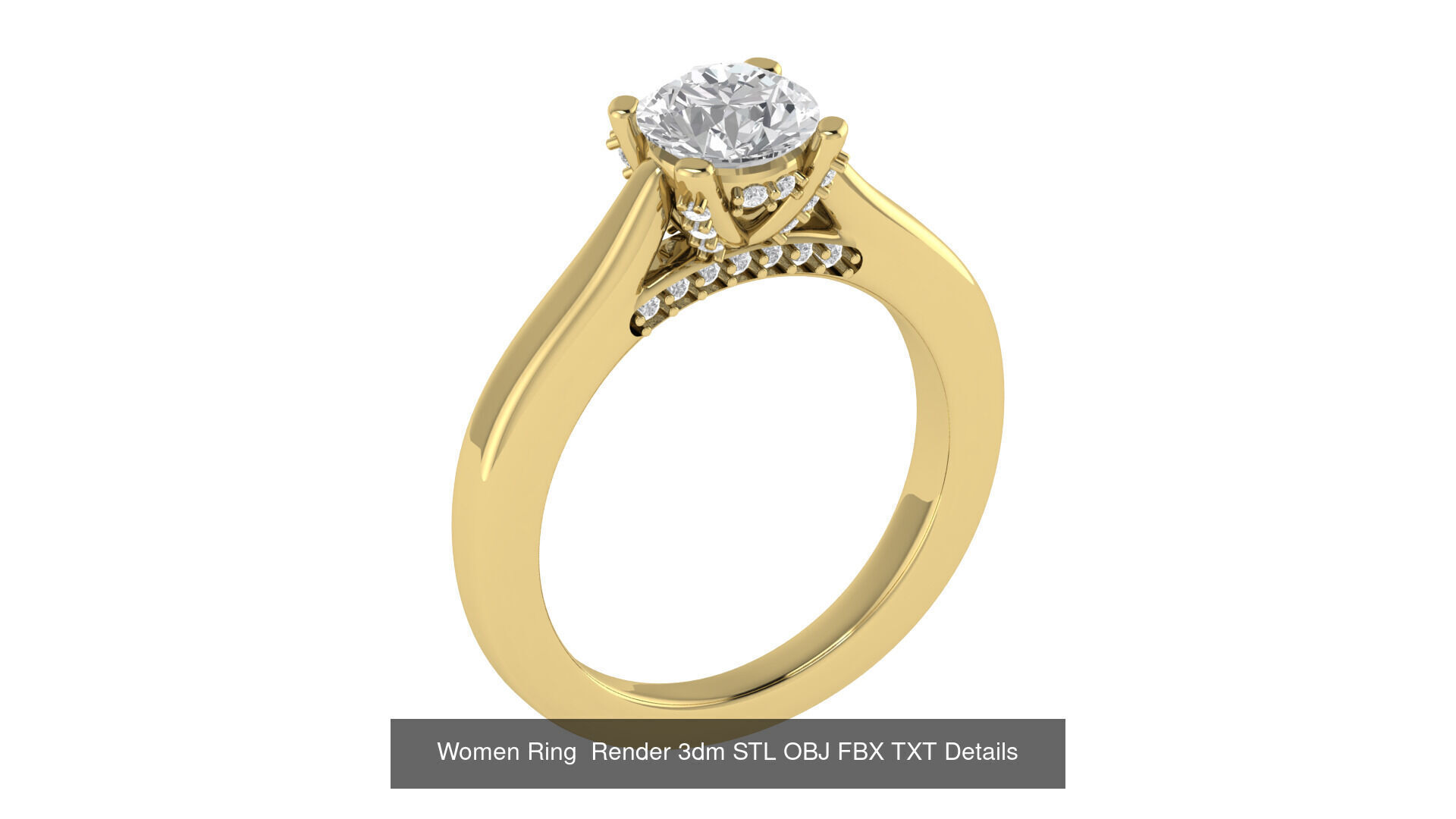 98 Women Ring Render 3dm STL OBJ FBX Details Collection _106
