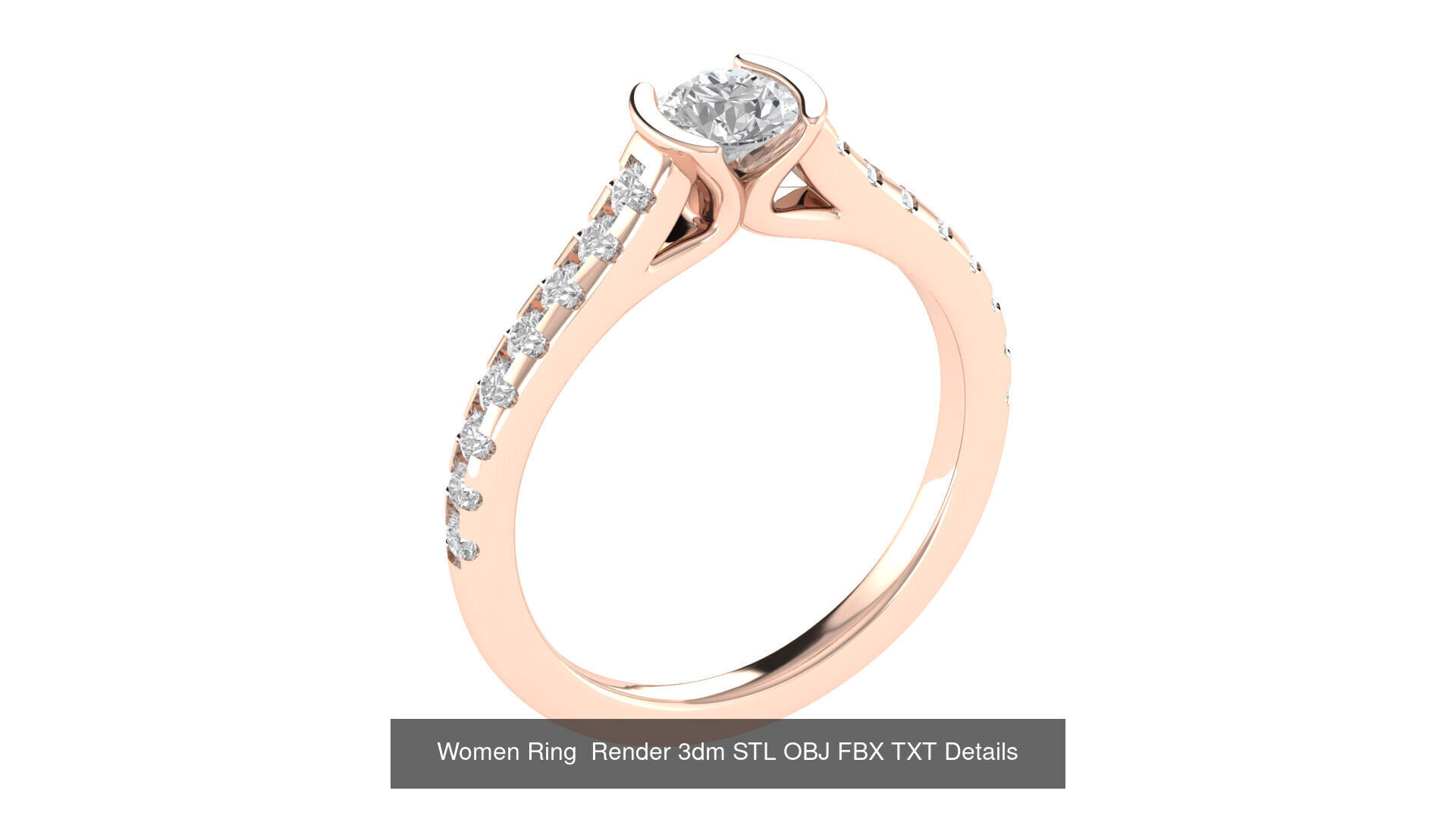 98 Women Ring Render 3dm STL OBJ FBX Details Collection _49