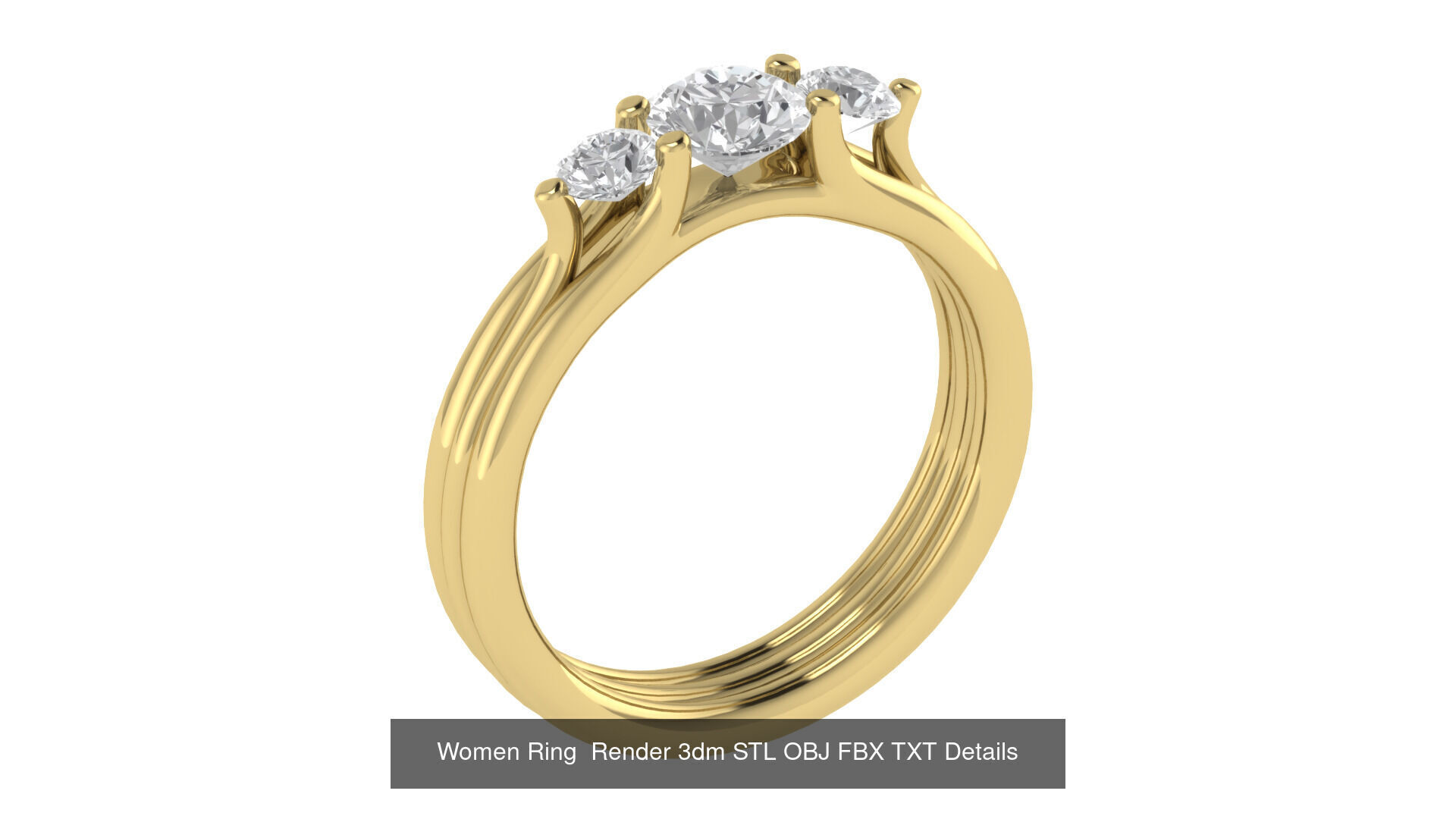 98 Women Ring Render 3dm STL OBJ FBX Details Collection _25
