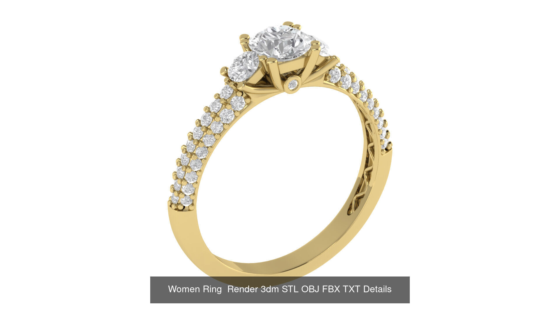 98 Women Ring Render 3dm STL OBJ FBX Details Collection _90