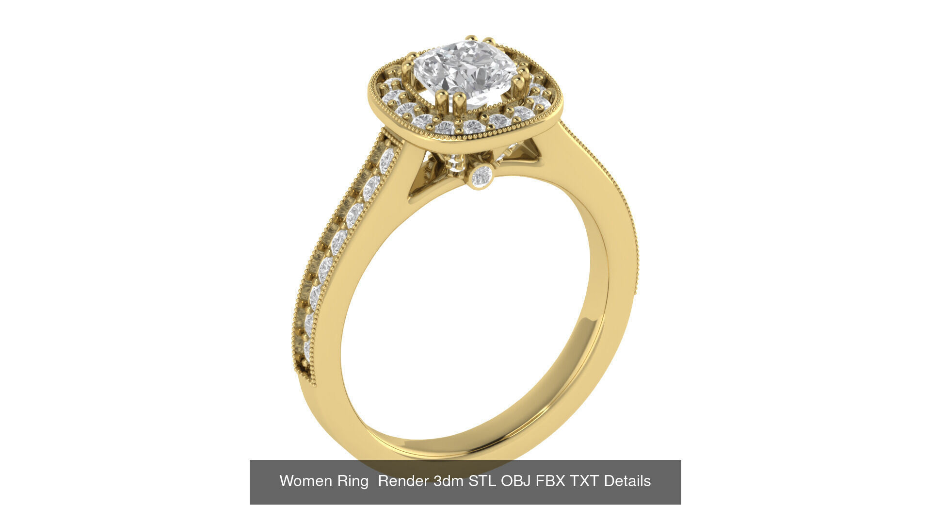 98 Women Ring Render 3dm STL OBJ FBX Details Collection _55