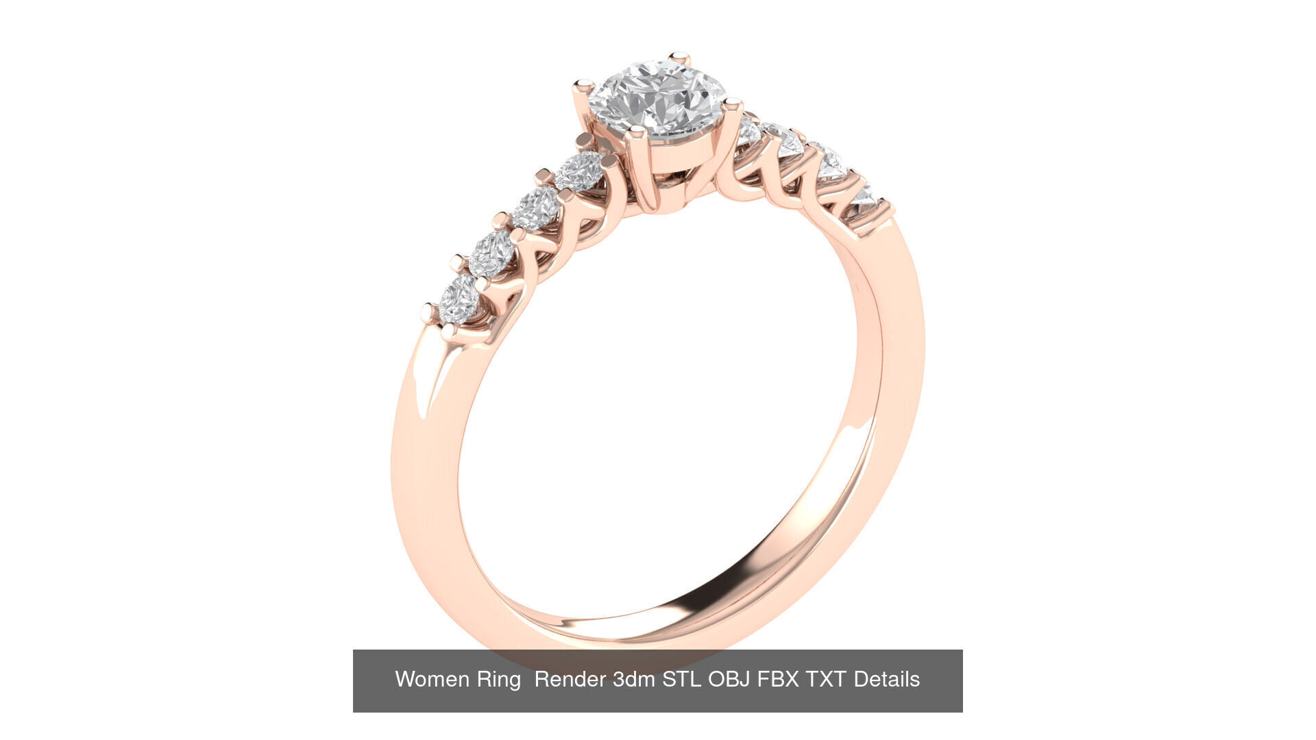 98 Women Ring Render 3dm STL OBJ FBX Details Collection _44