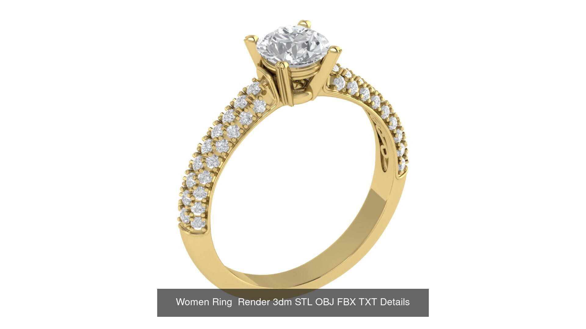 98 Women Ring Render 3dm STL OBJ FBX Details Collection _88