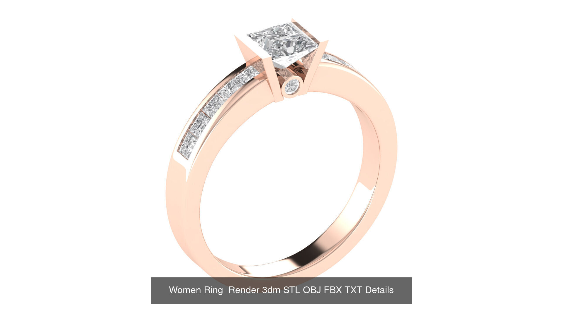 98 Women Ring Render 3dm STL OBJ FBX Details Collection _35