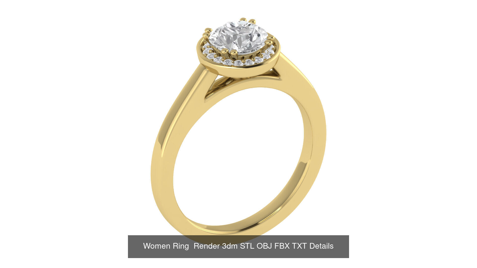 98 Women Ring Render 3dm STL OBJ FBX Details Collection _62