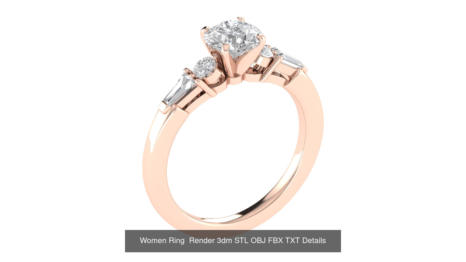 98 Women Ring Render 3dm STL OBJ FBX Details Collection _51