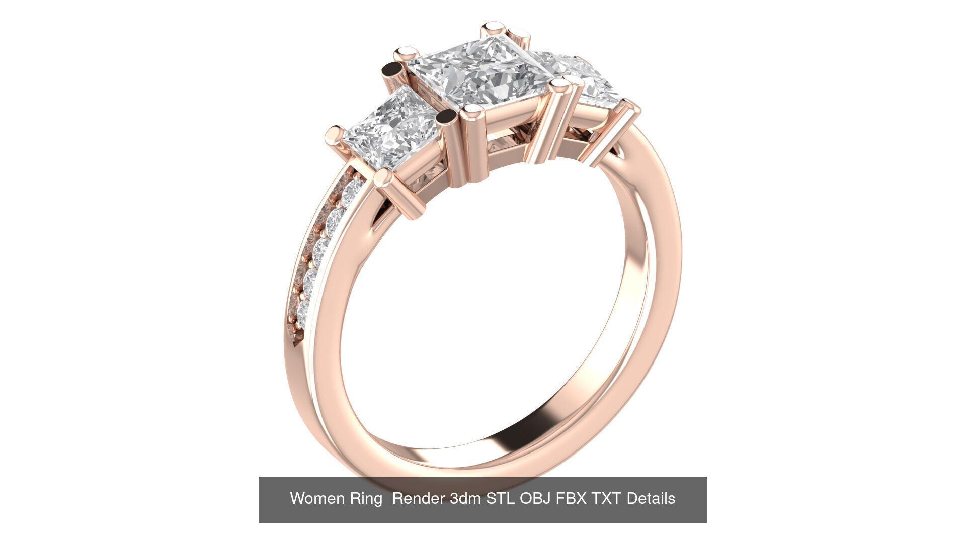98 Women Ring Render 3dm STL OBJ FBX Details Collection _14