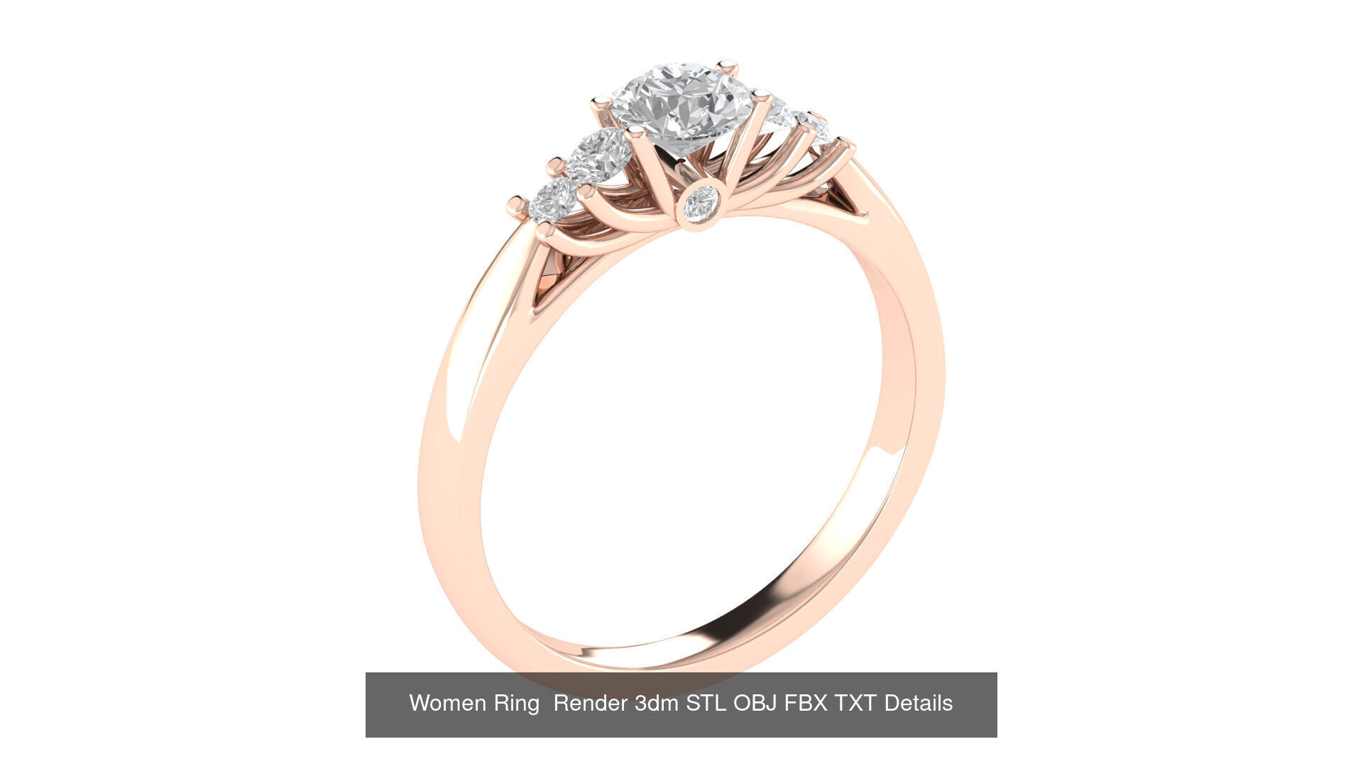 98 Women Ring Render 3dm STL OBJ FBX Details Collection _46