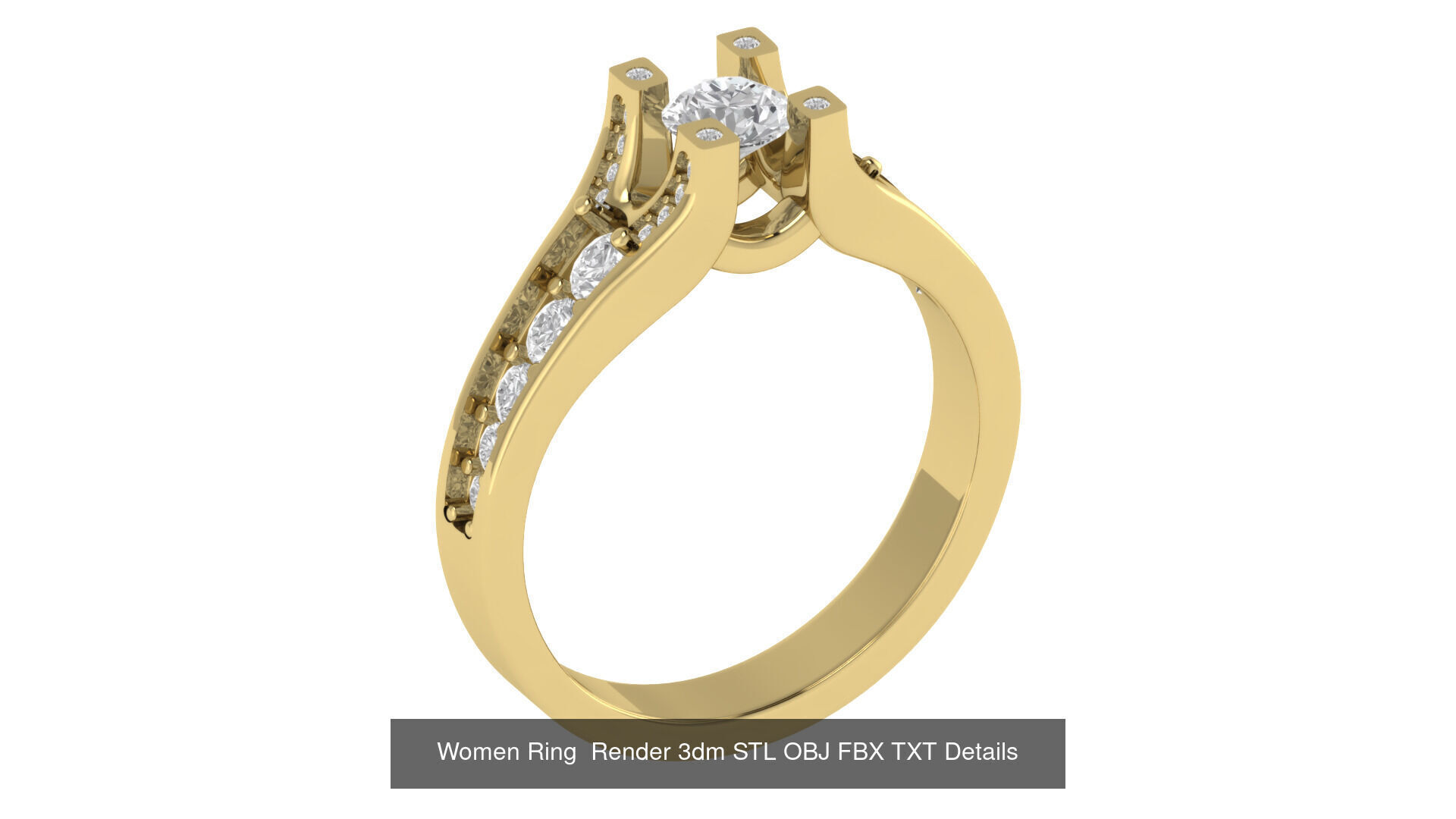 98 Women Ring Render 3dm STL OBJ FBX Details Collection _79