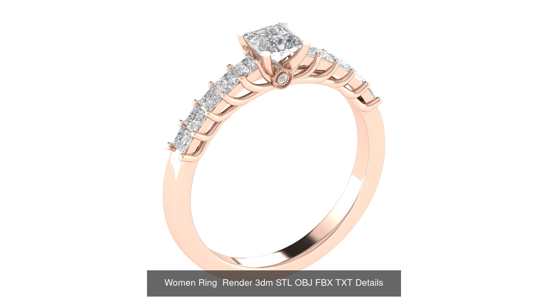 98 Women Ring Render 3dm STL OBJ FBX Details Collection _36