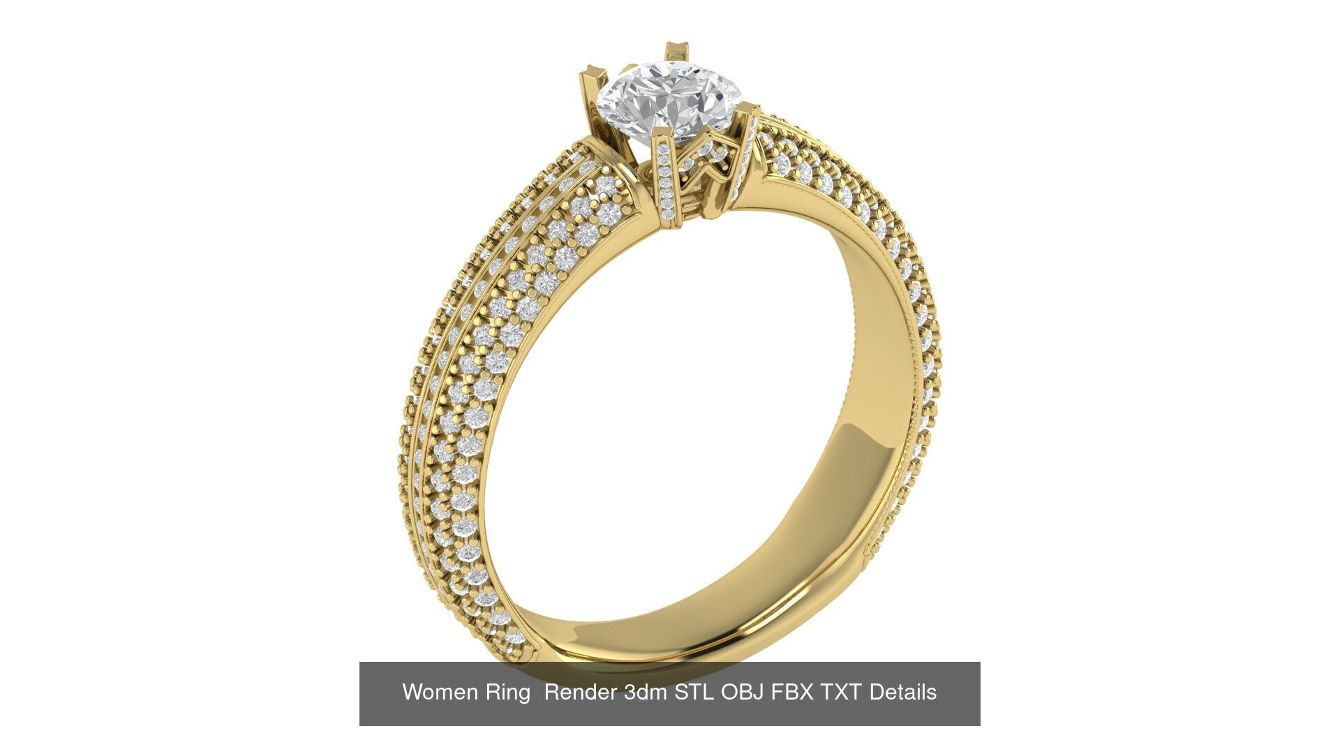 98 Women Ring Render 3dm STL OBJ FBX Details Collection _87