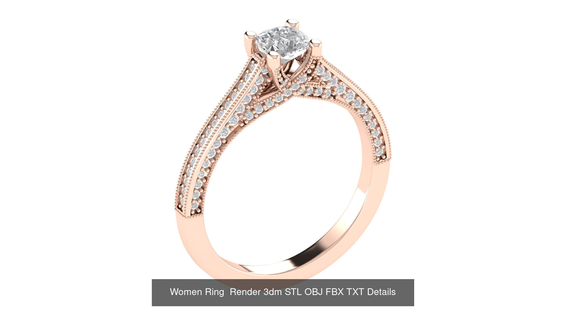 98 Women Ring Render 3dm STL OBJ FBX Details Collection _72