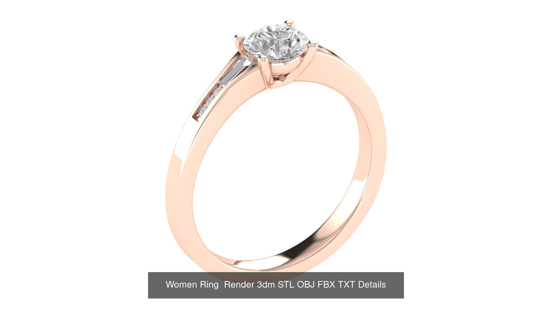 98 Women Ring Render 3dm STL OBJ FBX Details Collection _45
