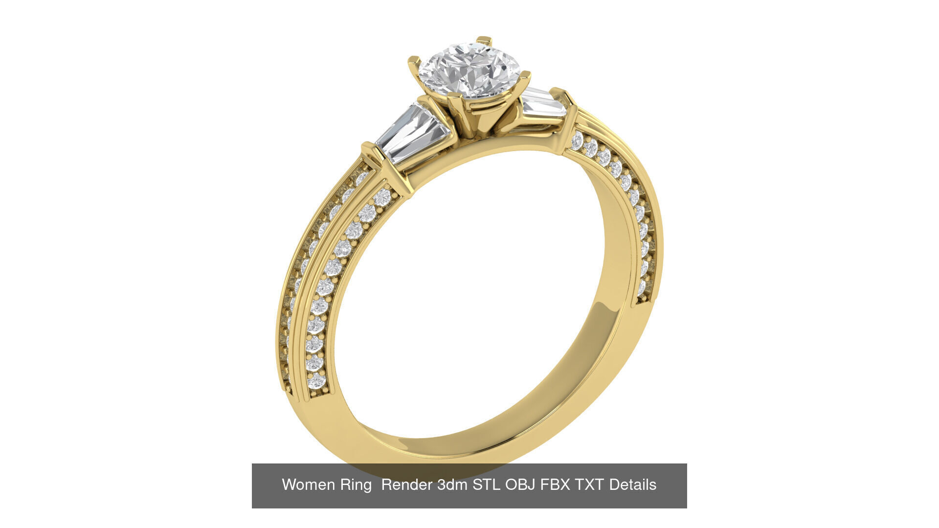 98 Women Ring Render 3dm STL OBJ FBX Details Collection _89