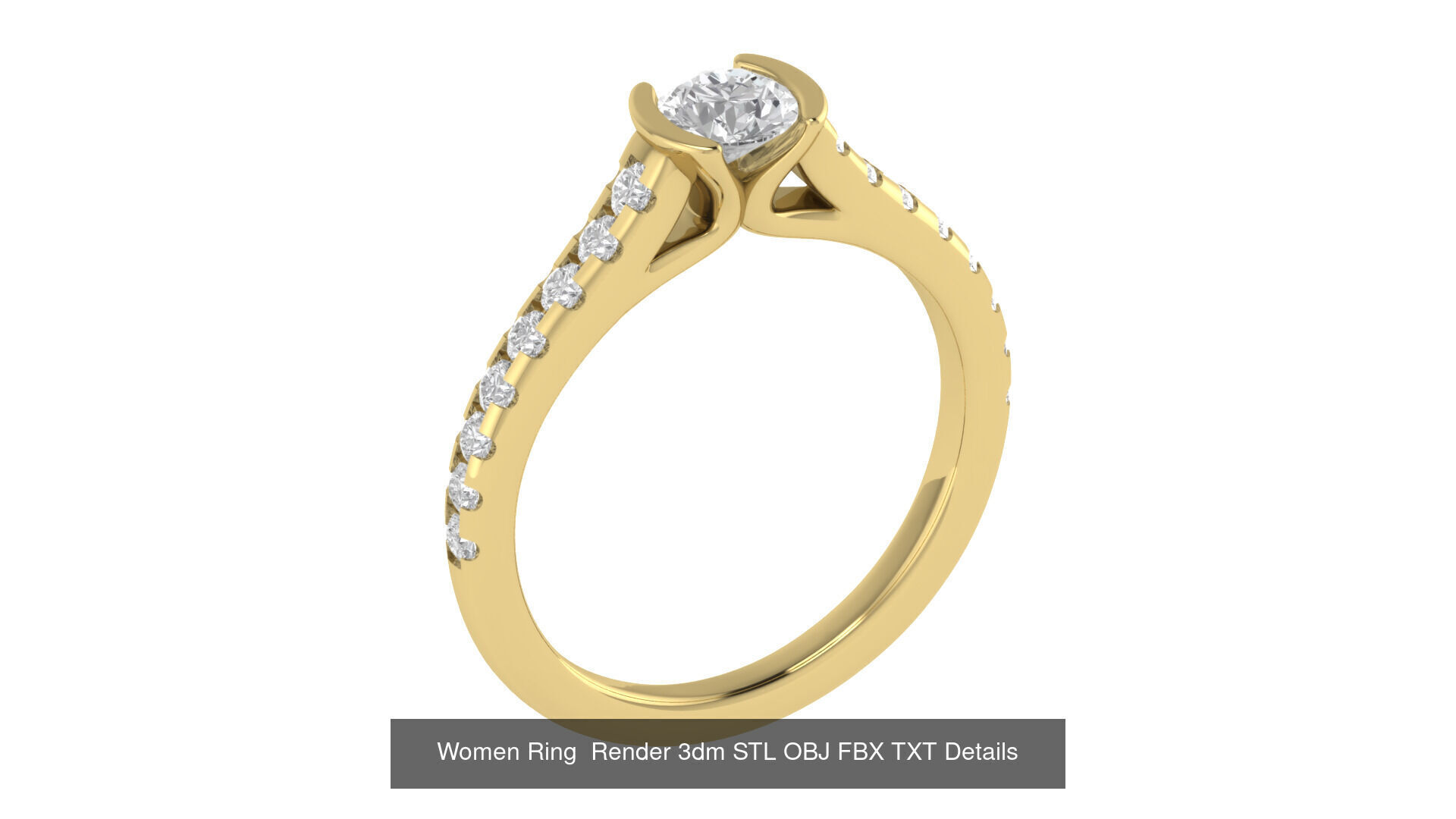 98 Women Ring Render 3dm STL OBJ FBX Details Collection _48