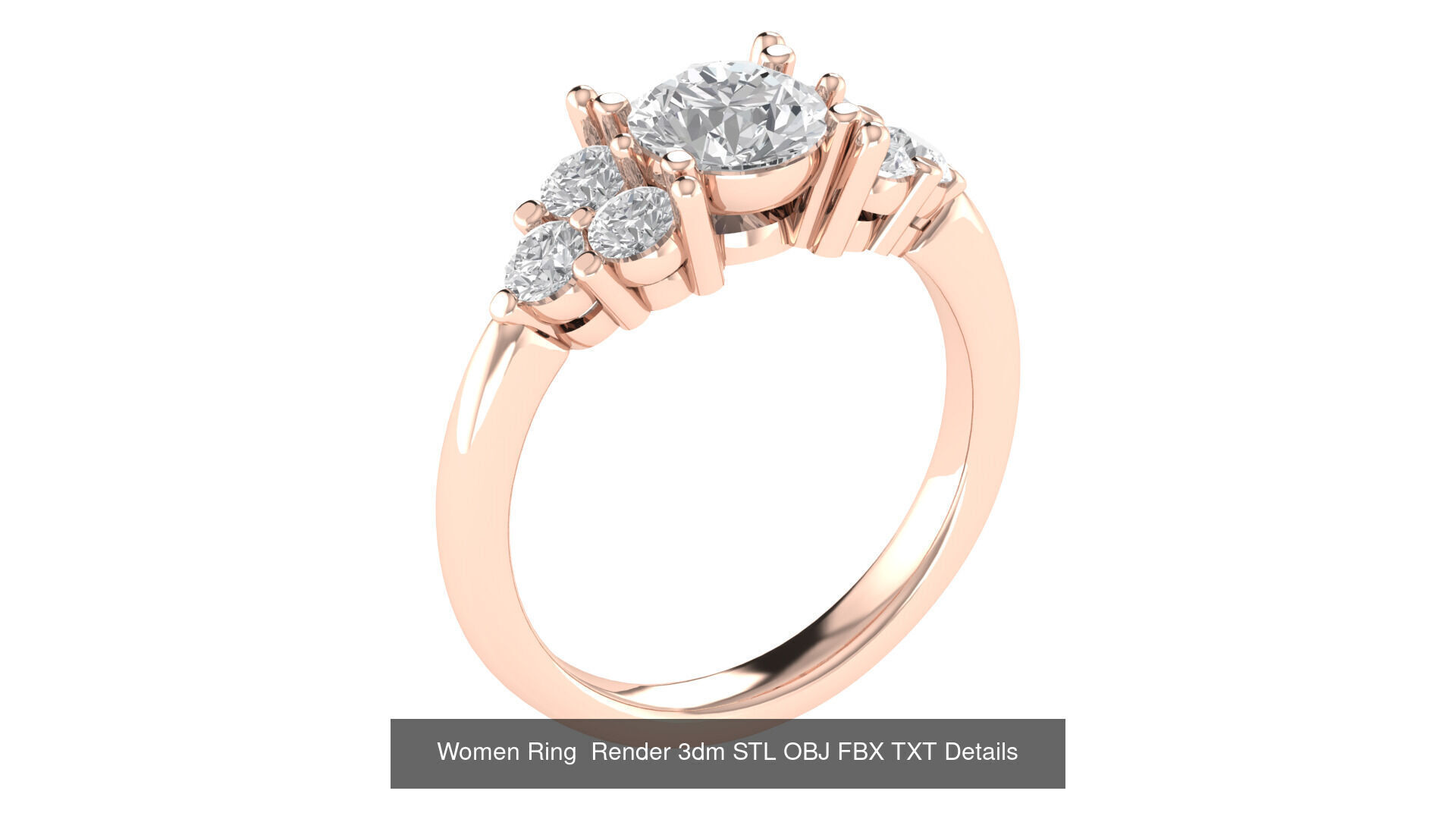 98 Women Ring Render 3dm STL OBJ FBX Details Collection _39