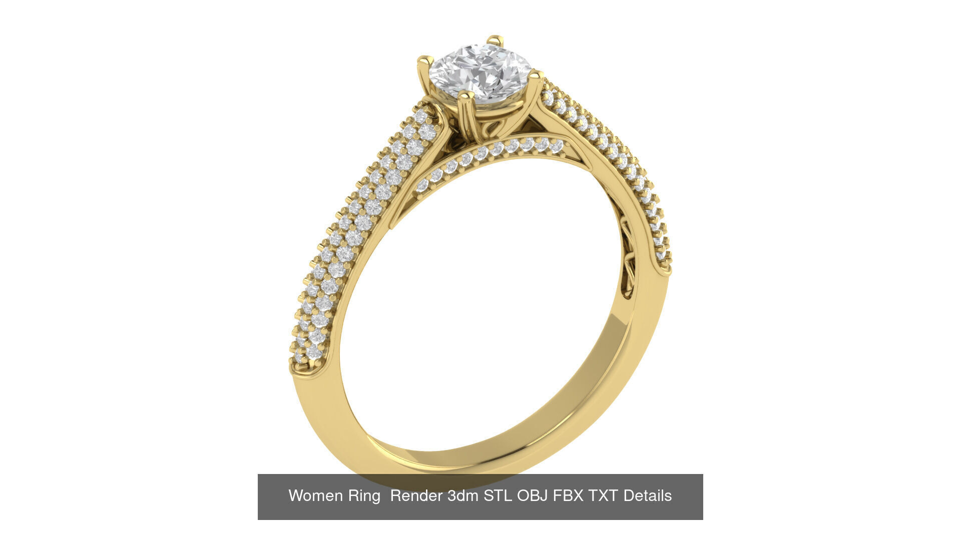 98 Women Ring Render 3dm STL OBJ FBX Details Collection _84