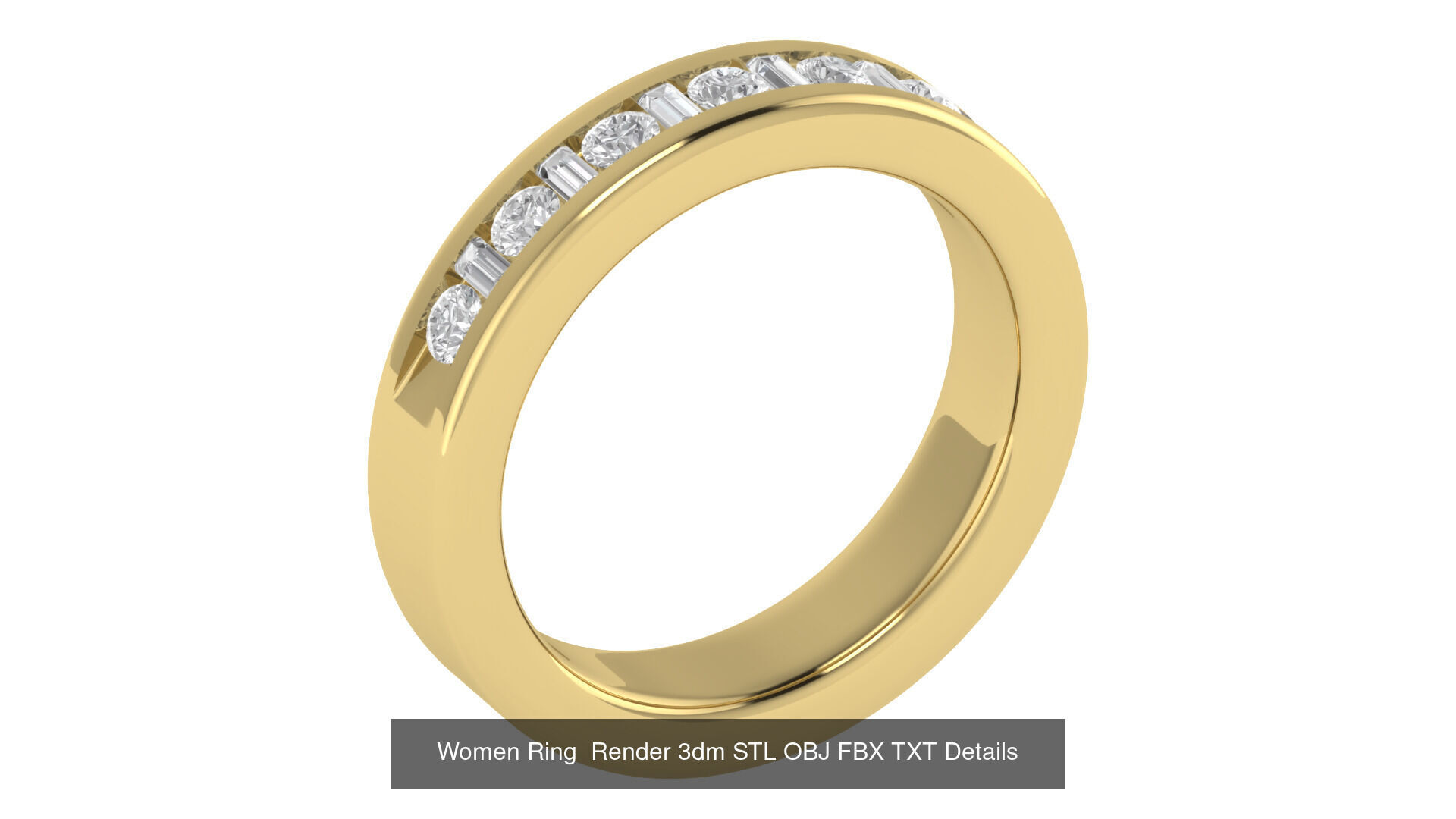 40 Wedding Band Ring Render 3dm STL OBJ FBX Details Collection _38