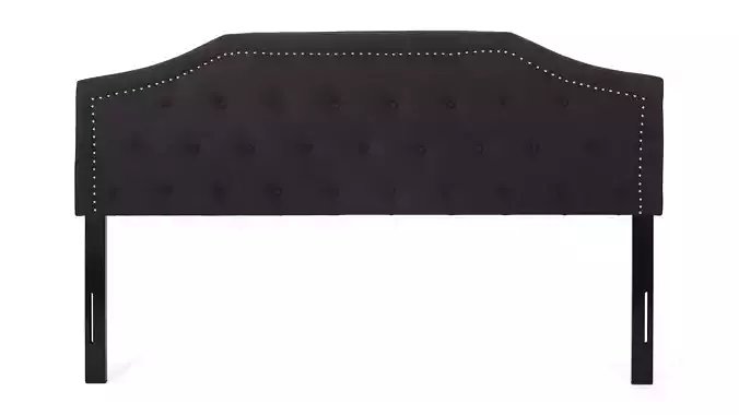Noble House Elinor Upholstered Full Queen Headboard in Black