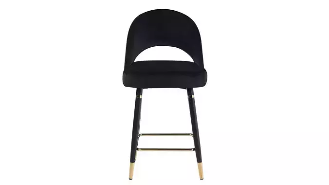 Upholstered Counter Height Stool in Black
