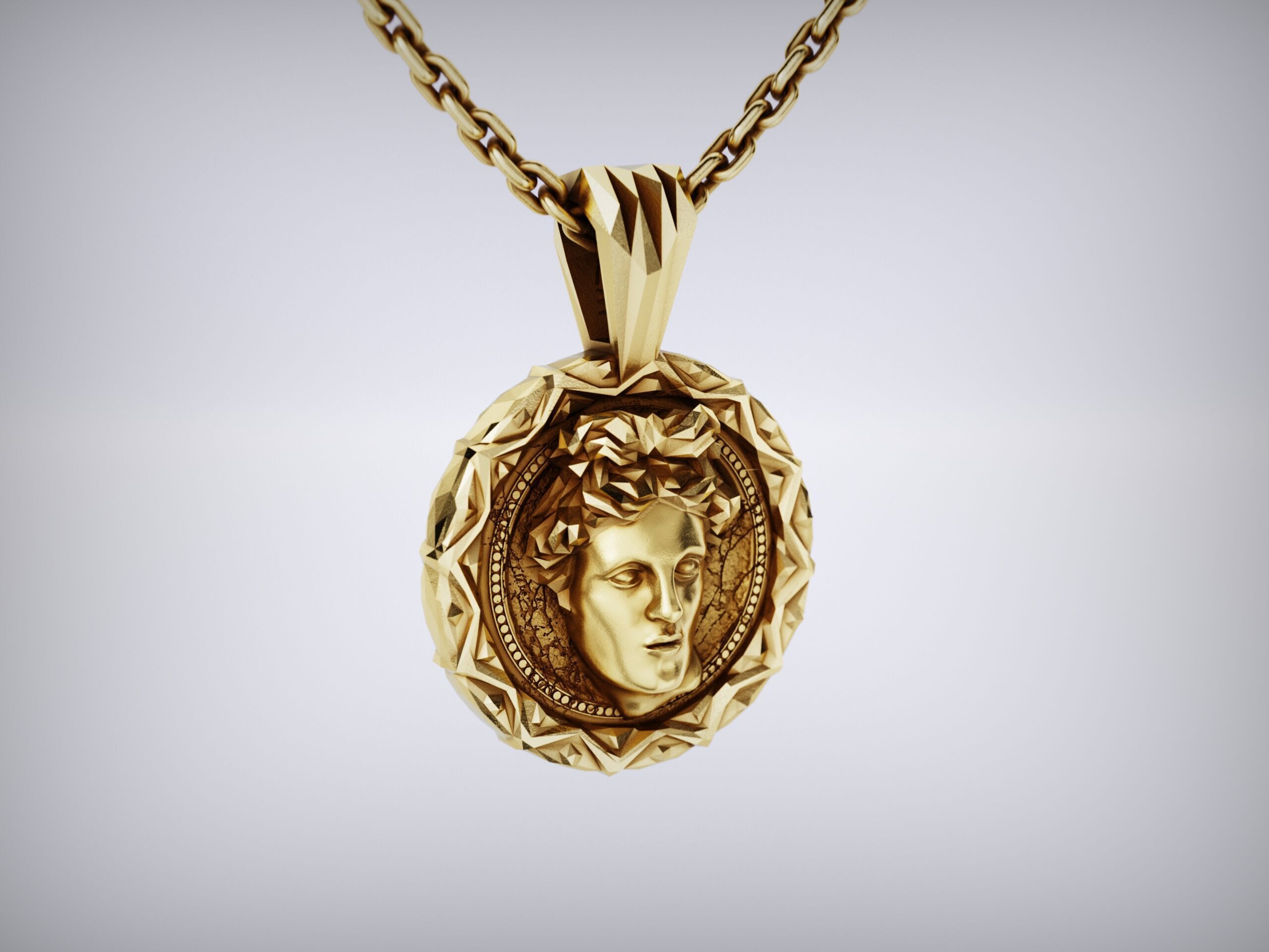 Apollo Coin Pendant For Print and Cast 3D Model 3D print model_8