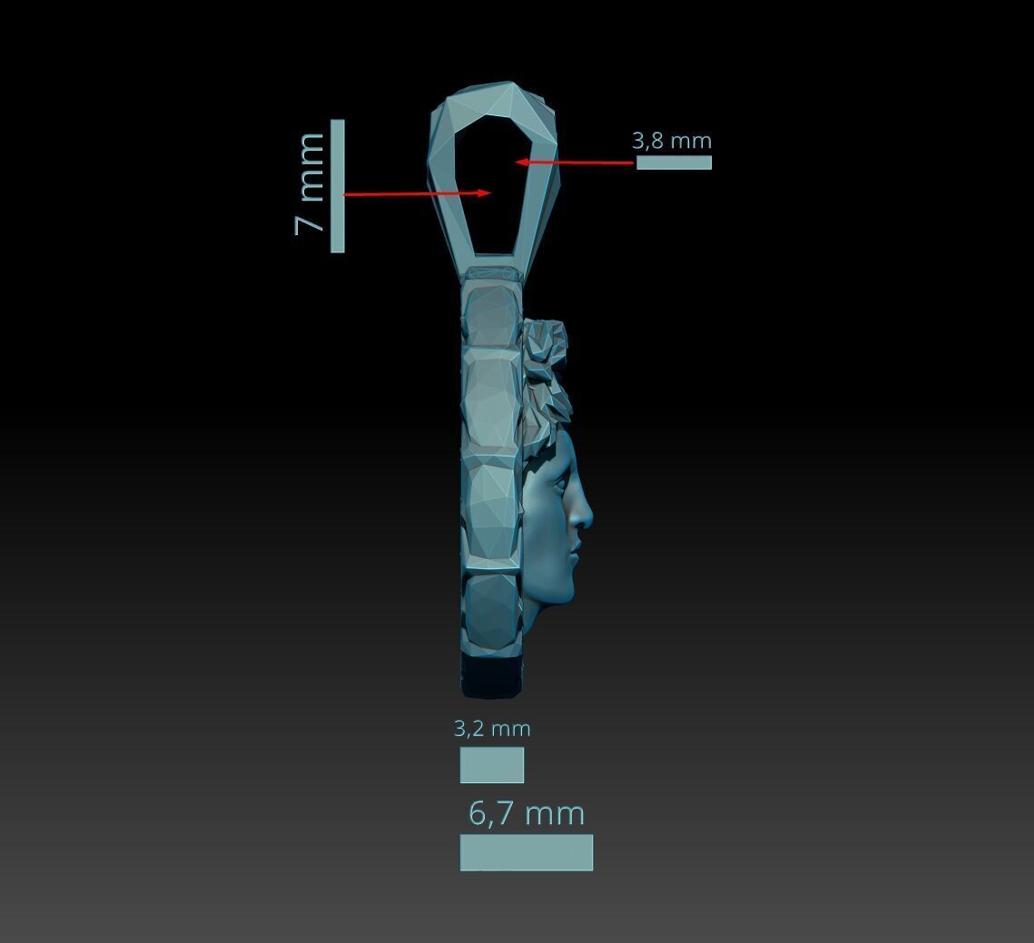 Apollo Coin Pendant For Print and Cast 3D Model 3D print model_16