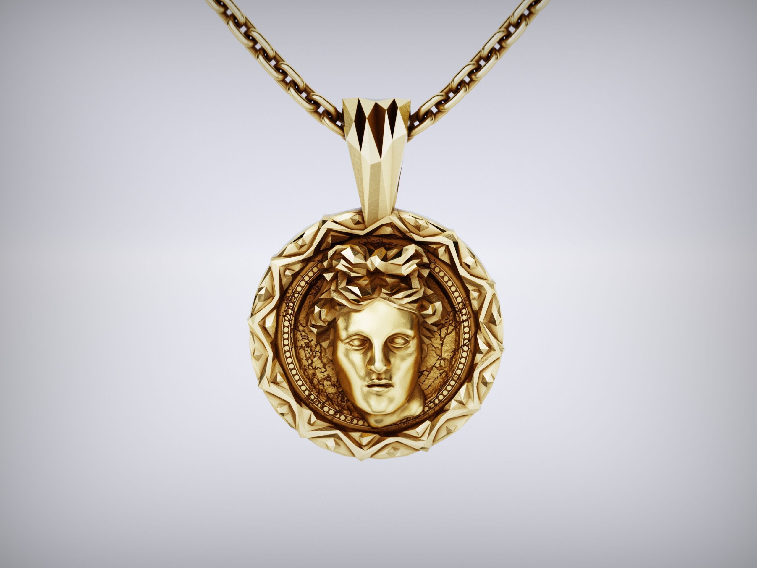 Apollo Coin Pendant For Print and Cast 3D Model 3D print model_7