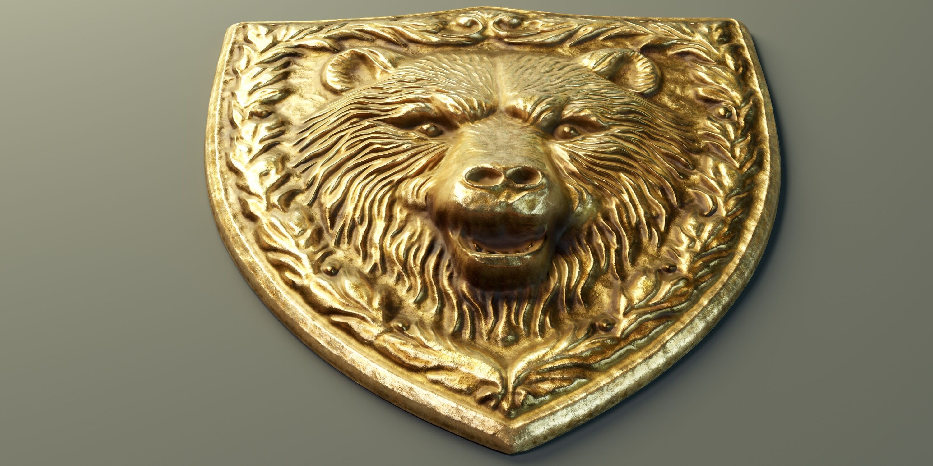 Bear Heraldic Emblem PBR Low-poly 3D model_5