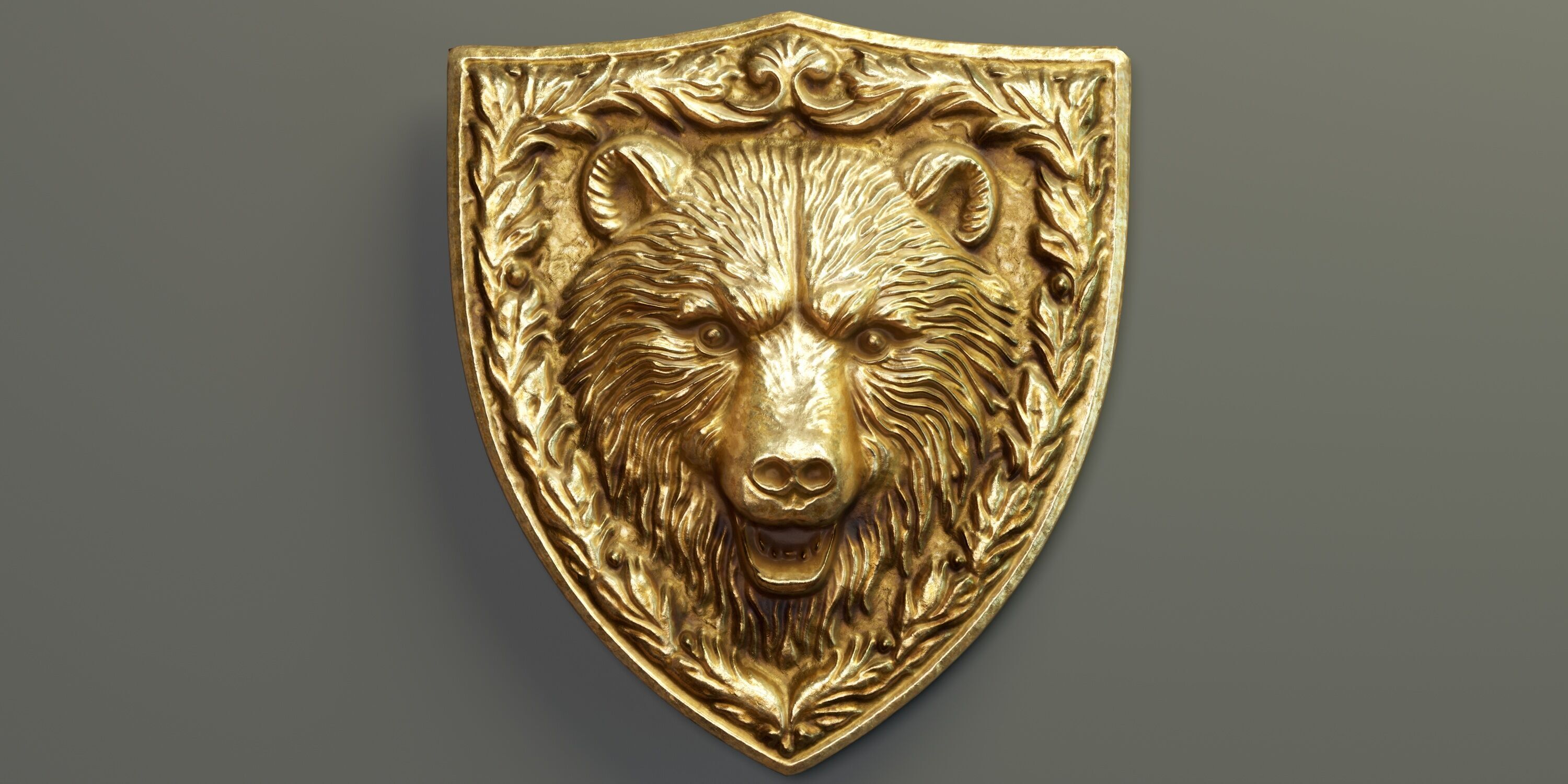 Bear Heraldic Emblem PBR Low-poly 3D model_1
