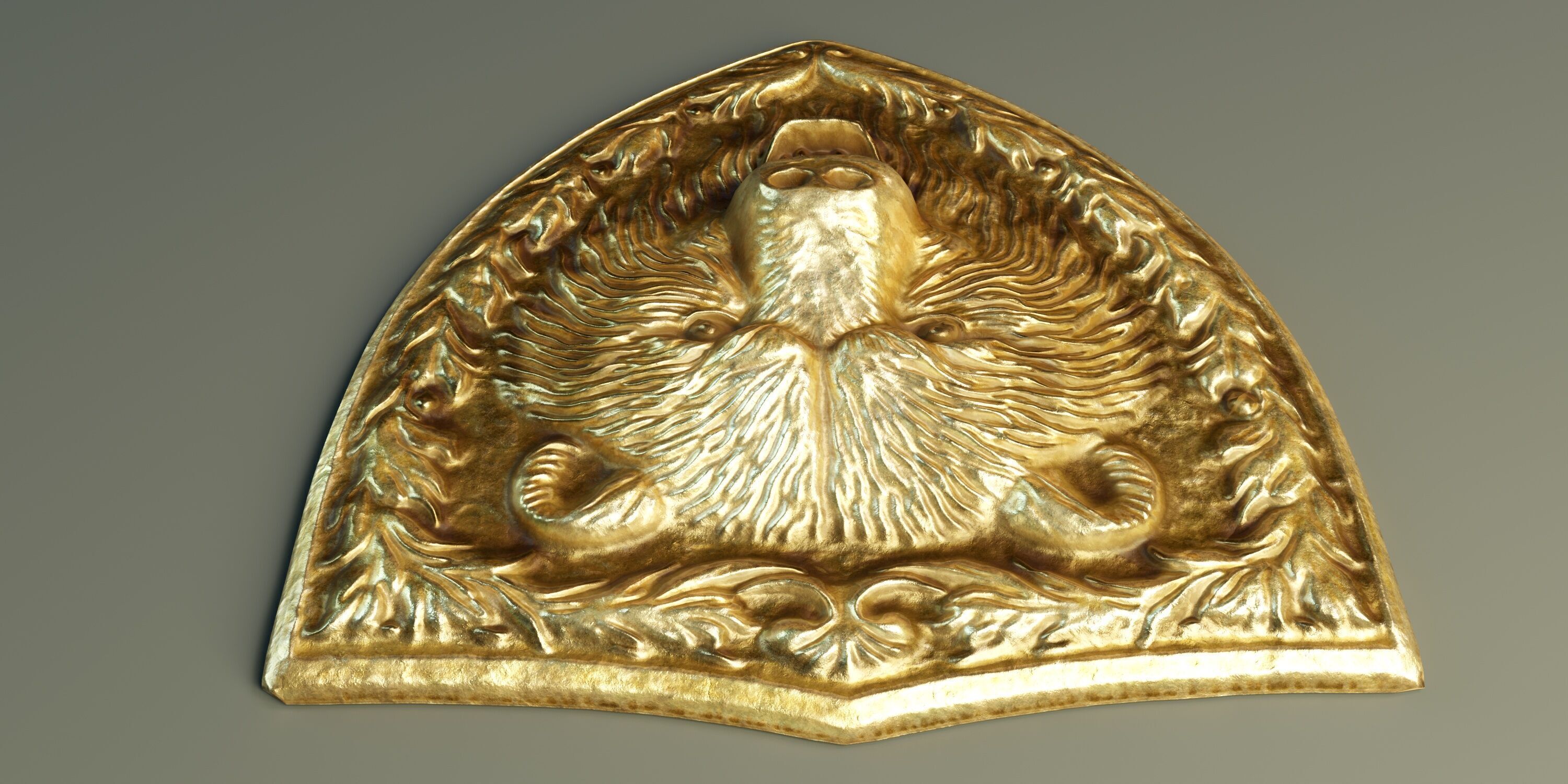 Bear Heraldic Emblem PBR Low-poly 3D model_4